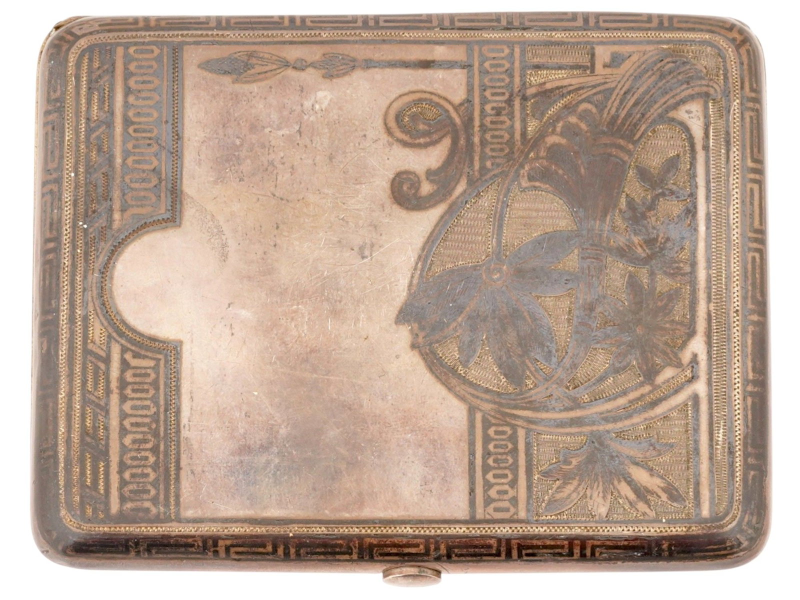 RUSSIAN SILVER ENGRAVED NIELLO CIGARETTE CASE (1 of 7)