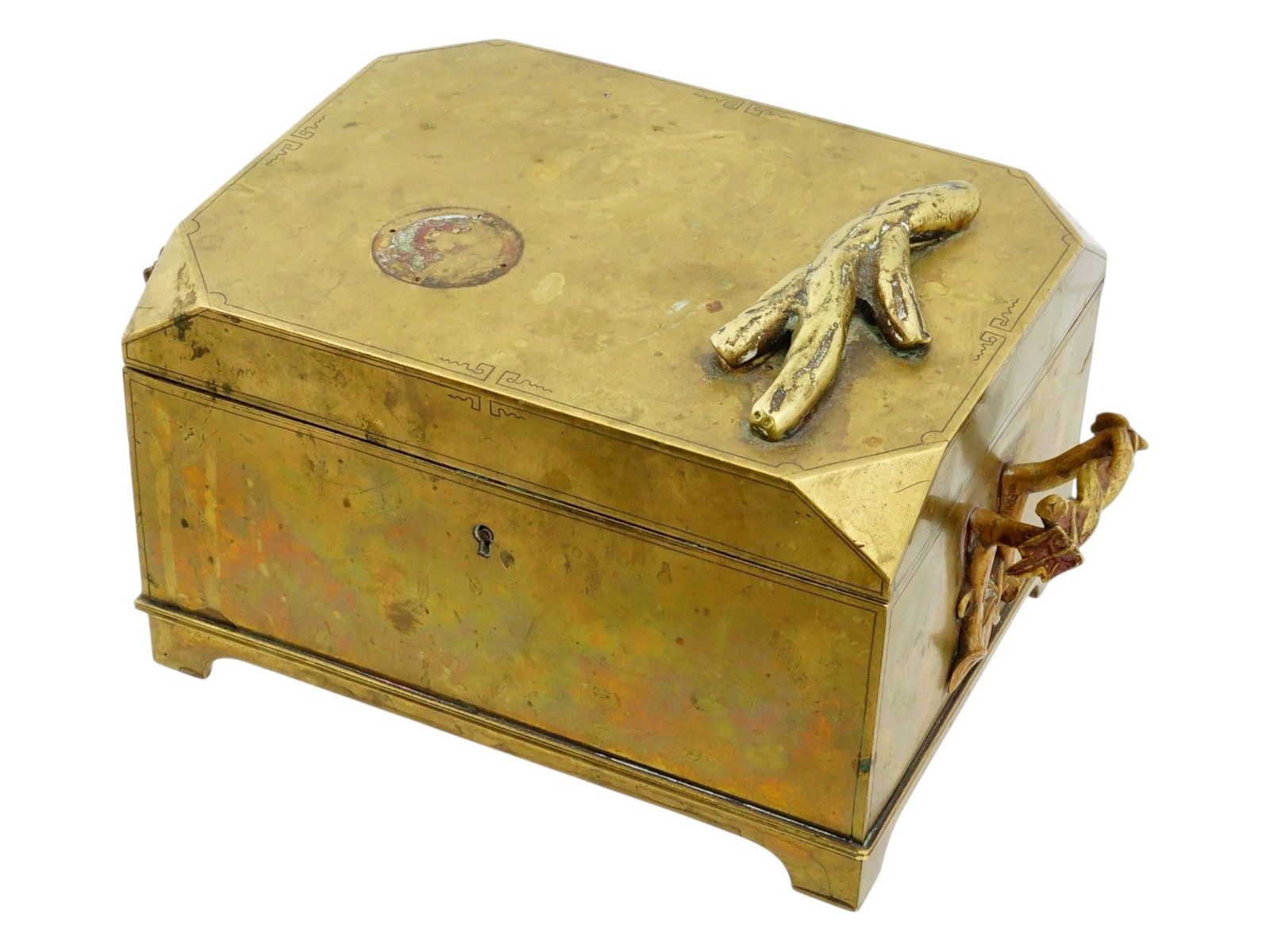 ANTIQUE BRONZE HUMIDOR CIGAR BOX BY TIFFANY AND CO (1 of 12)