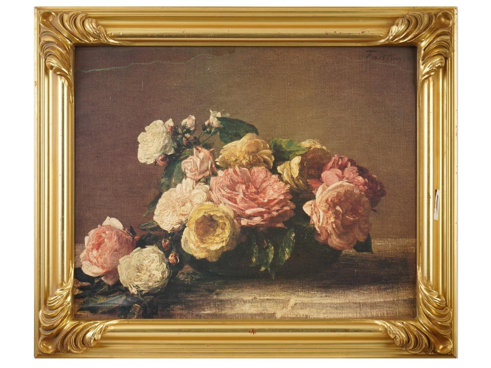 STILL LIFE PRINT ON CANVAS AFTER HENRI FANTIN LATOUR (1 of 6)