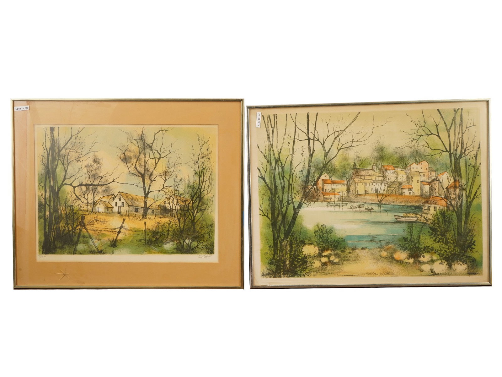 JEANNINE BLANCHETEAU FRENCH TWO COLOR LITHOGRAPHS (1 of 8)