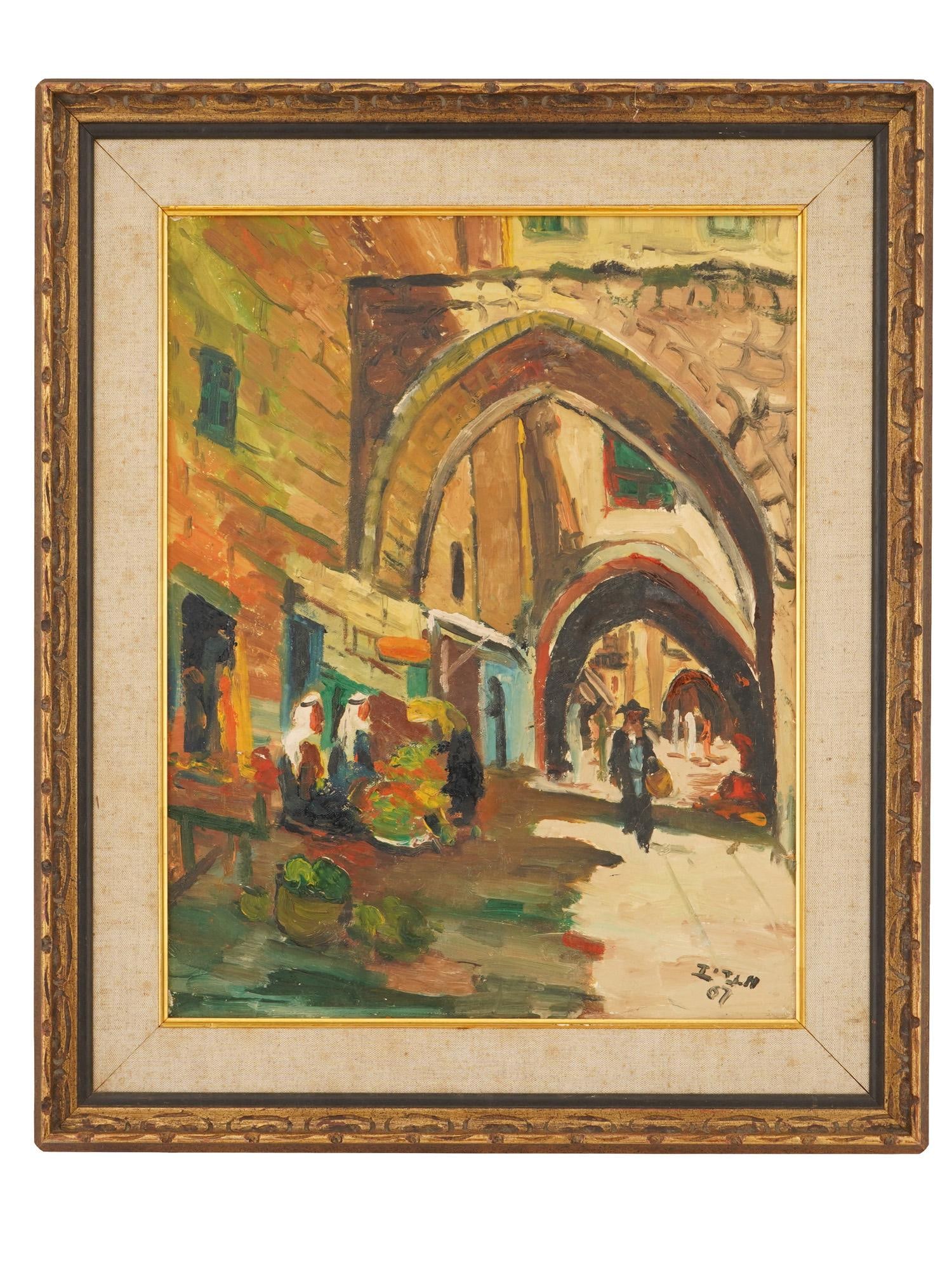 PAINTING SIGNED MENACHEM NADAV VENDORS IN THE OLD CITY (1 of 6)