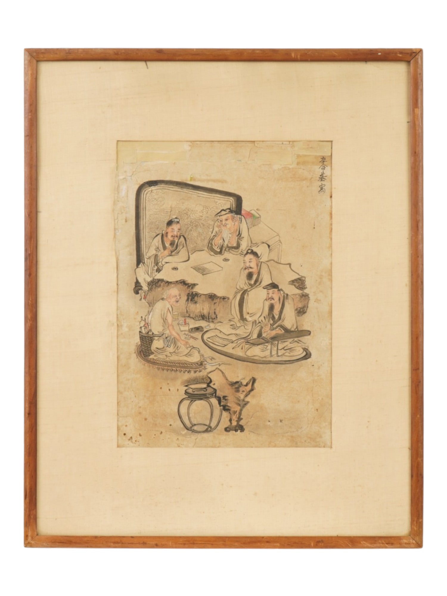 KOREAN JOSEON IMMORTALS PAINTING ATTR TO YI MYONG GI (1 of 6)
