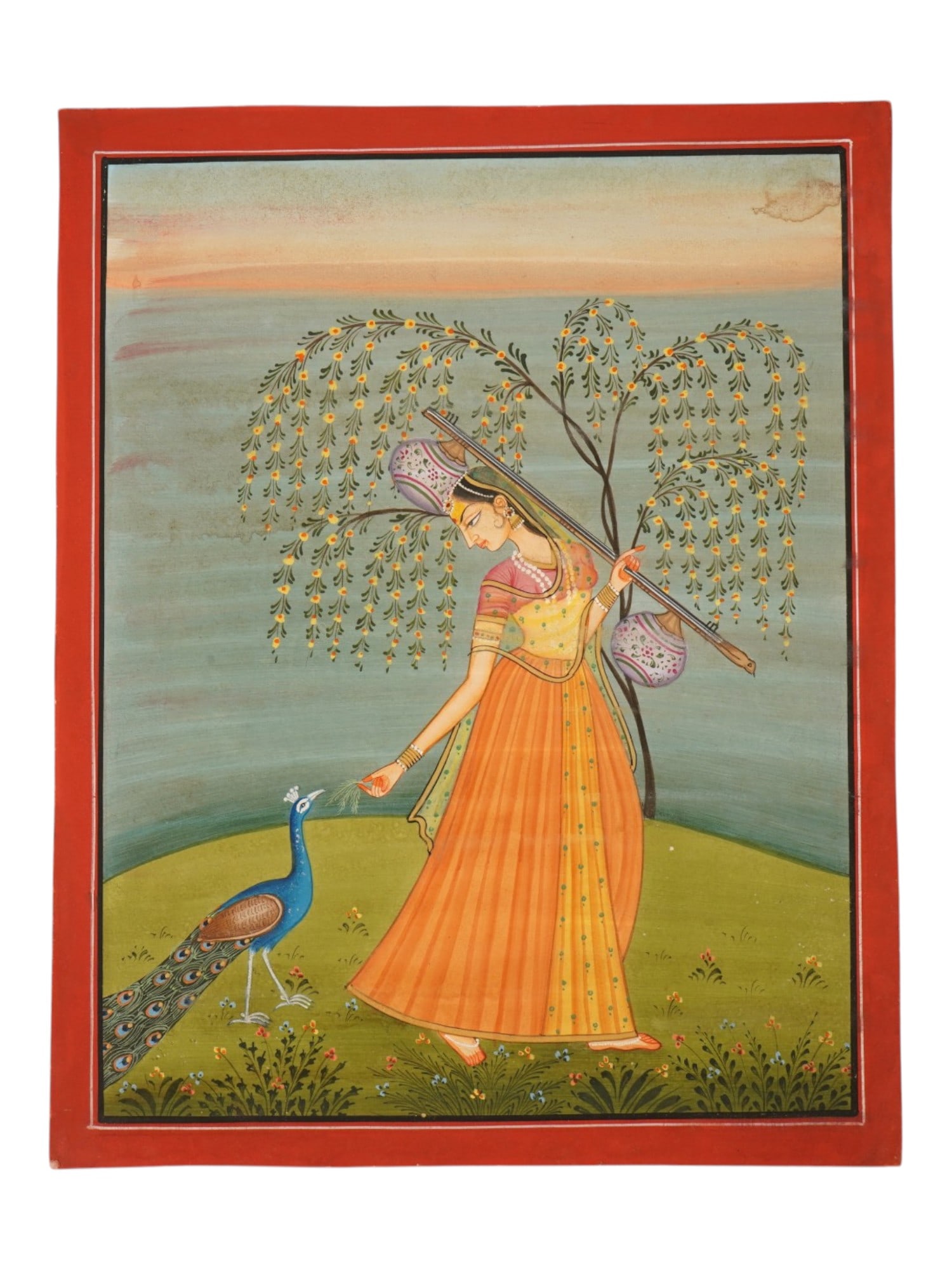 ANTIQUE INDIAN KANGRA SCHOOL MINIATURE PAINTING (1 of 4)