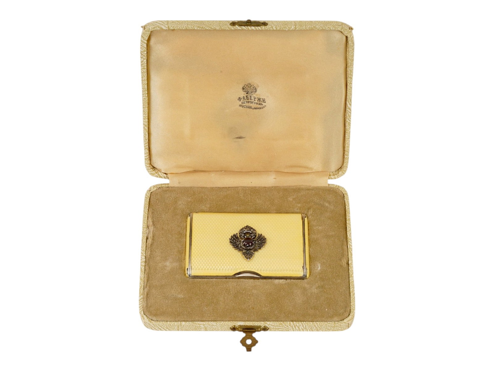 RUSSIAN SILVER ENAMEL CIGARETTE CASE W DIAMONDS GARNET (1 of 15)