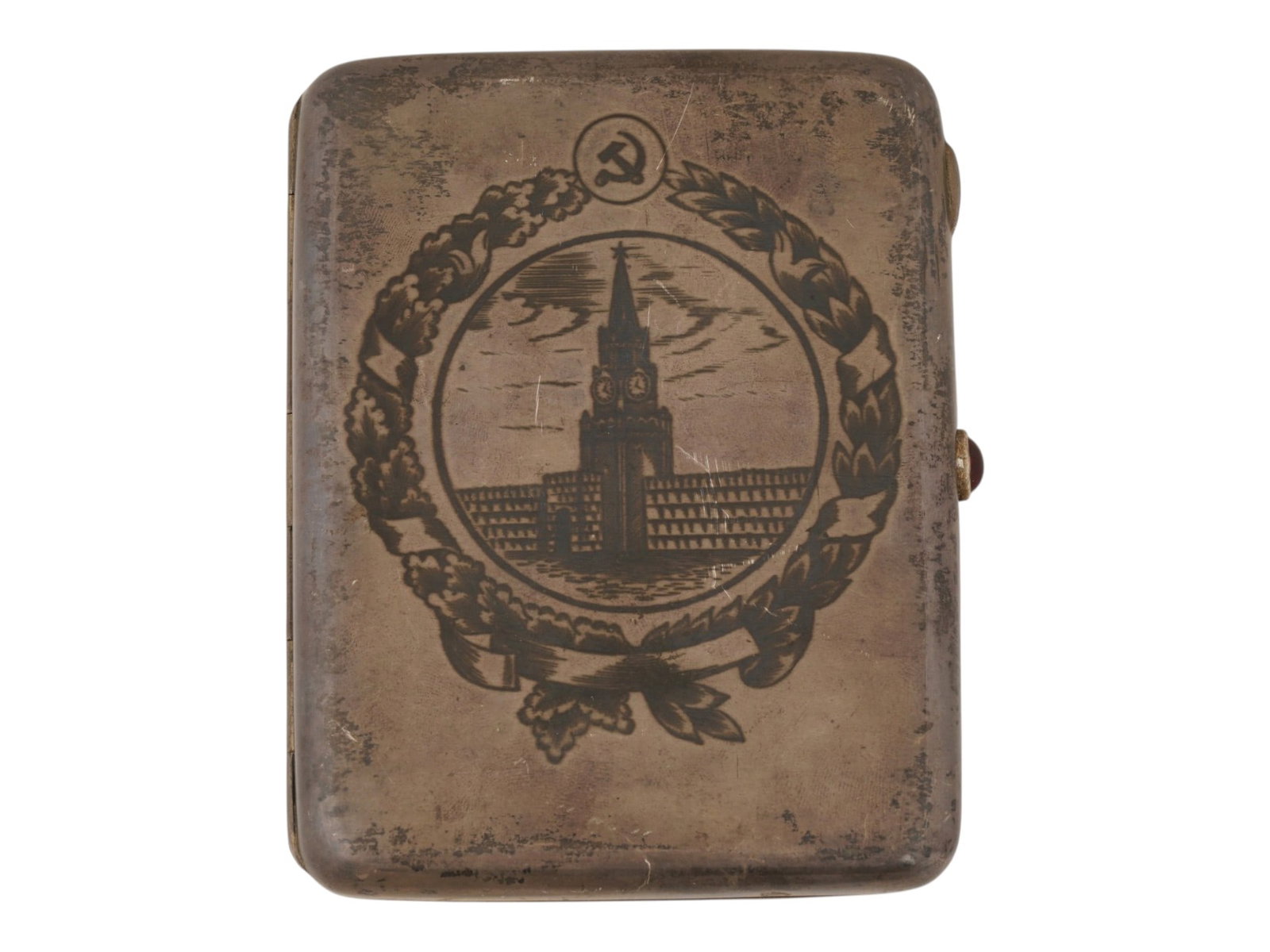 RUSSIAN SOVIET ERA SILVER NIELLO CIGARETTE CASE (1 of 10)