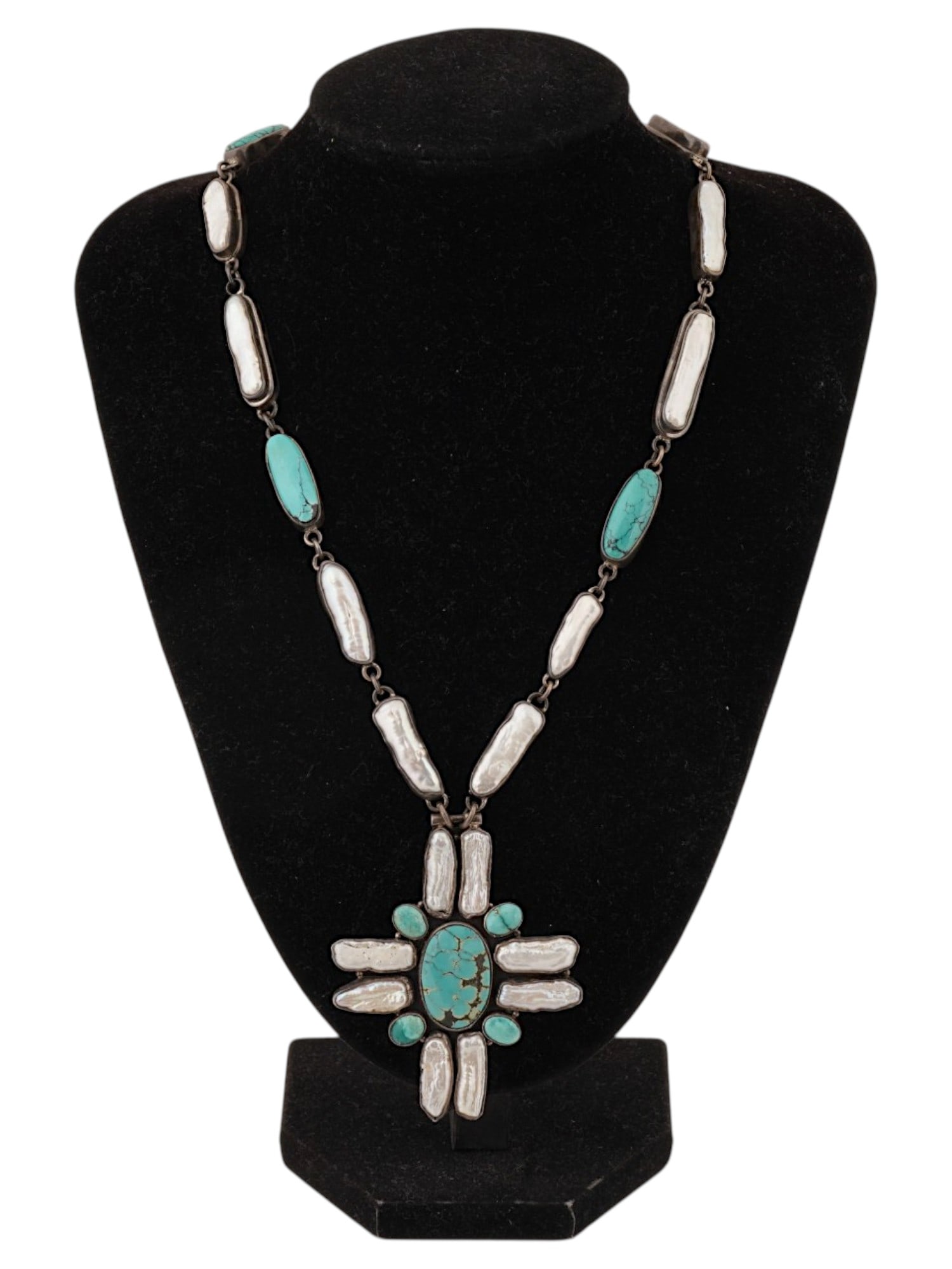 MASSIVE VINTAGE AMERICAN STERLING SILVER NECKLACE (1 of 6)