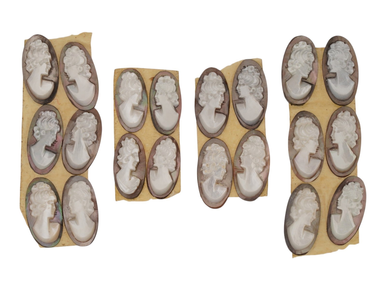 COLLECTION OF HAND CARVED SHELL CAMEO MEDALLIONS (1 of 3)