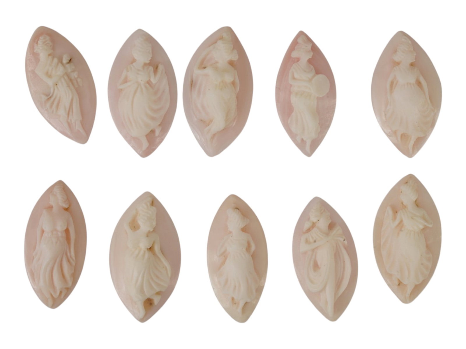 COLLECTION OF HAND CARVED CORAL CAMEO MEDALLIONS (1 of 3)