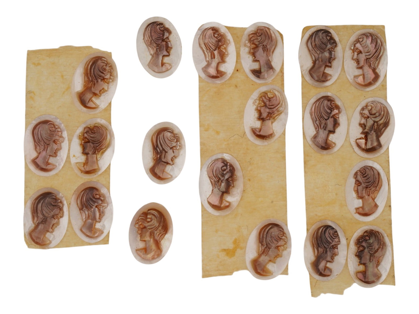 COLLECTION OF HAND CARVED SHELL CAMEO MEDALLIONS (1 of 3)