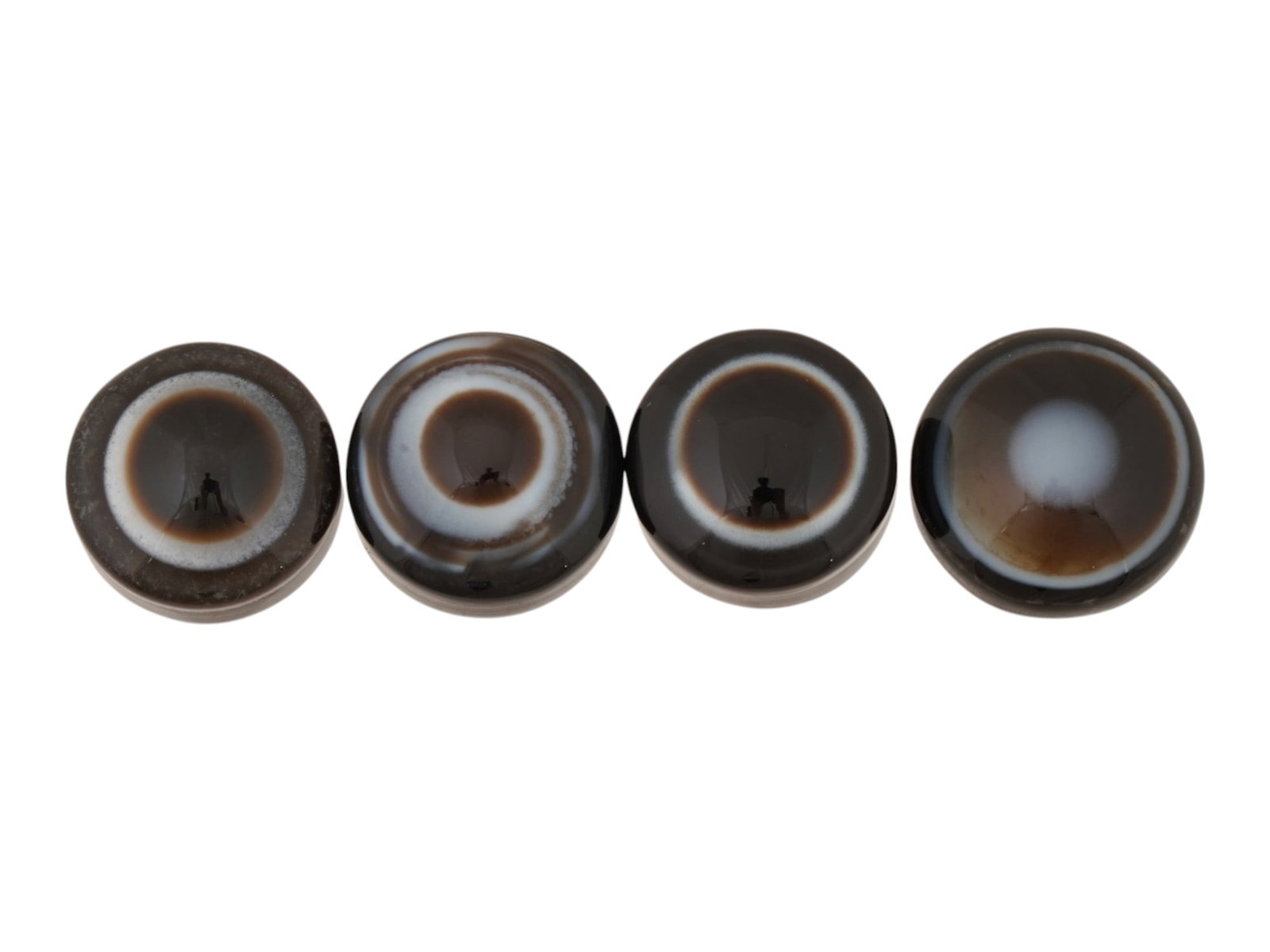 LOT OF NATURAL BULLSEYE BANDED AGATE CABOCHONS (1 of 4)