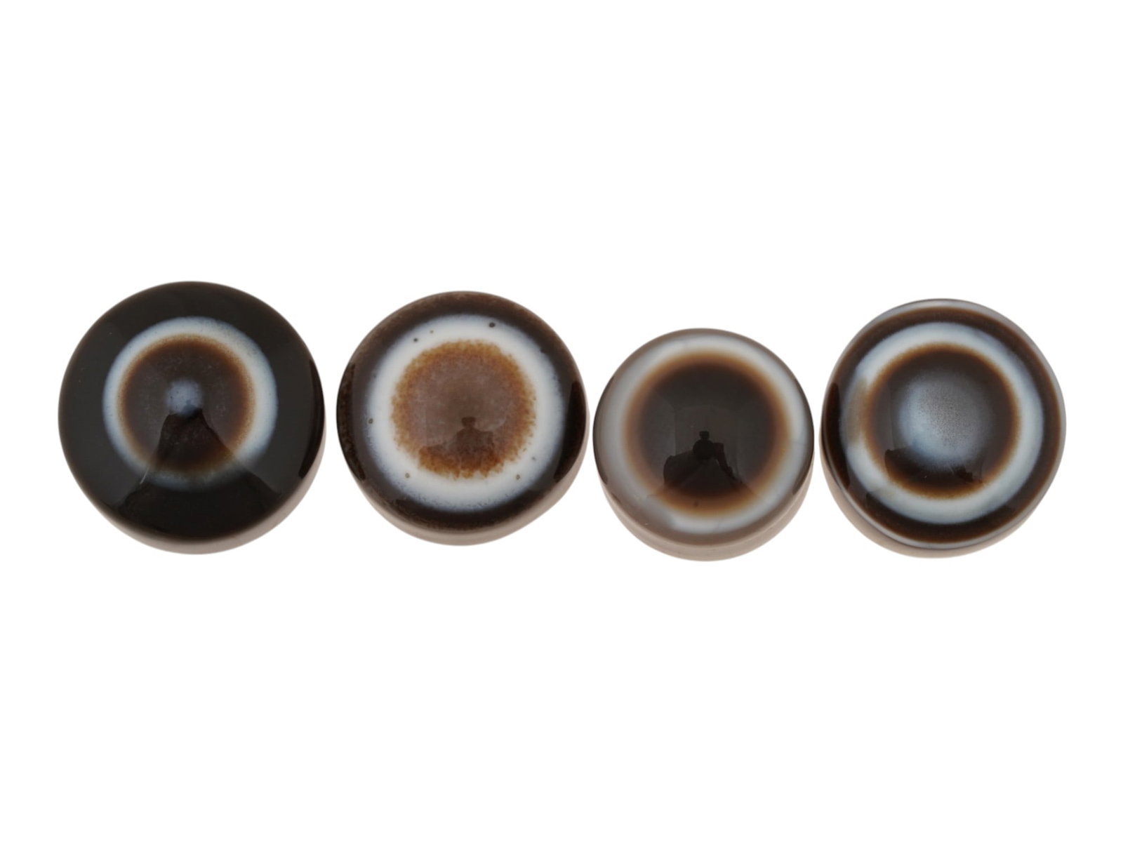 LOT OF NATURAL BULLSEYE BANDED AGATE CABOCHONS (1 of 4)
