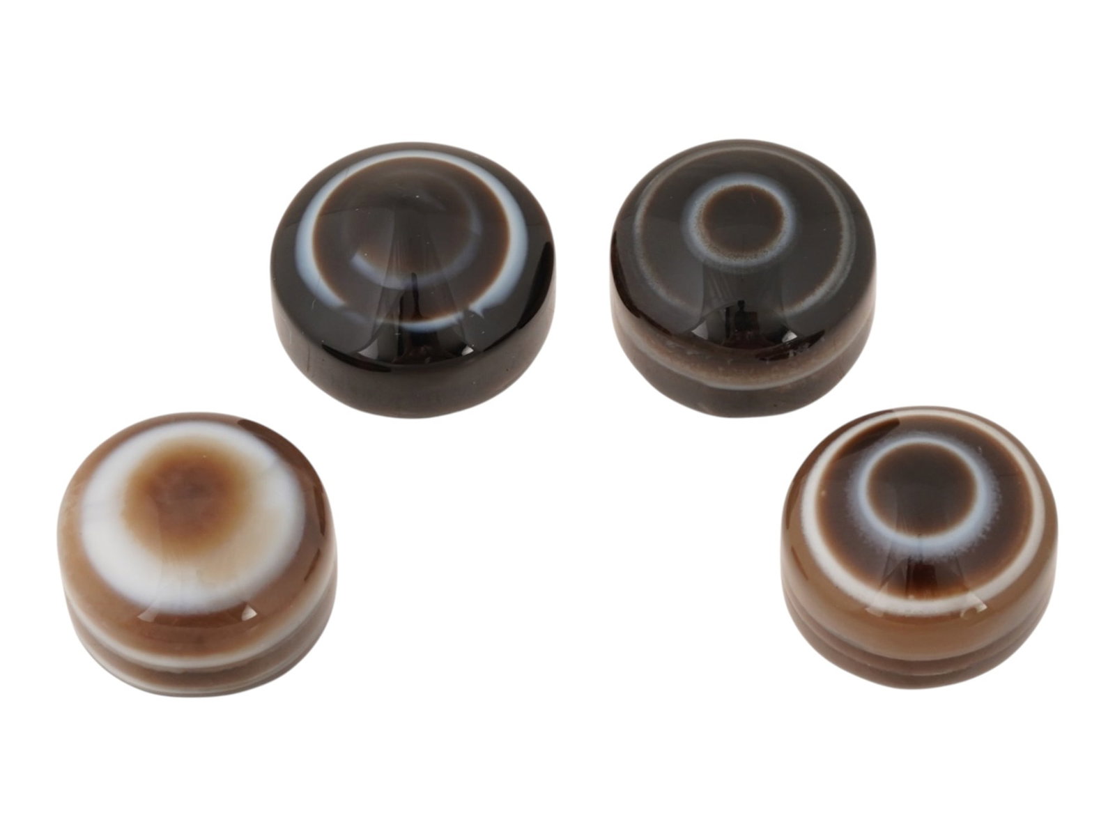 LOT OF NATURAL BULLSEYE BANDED AGATE CABOCHONS (1 of 5)