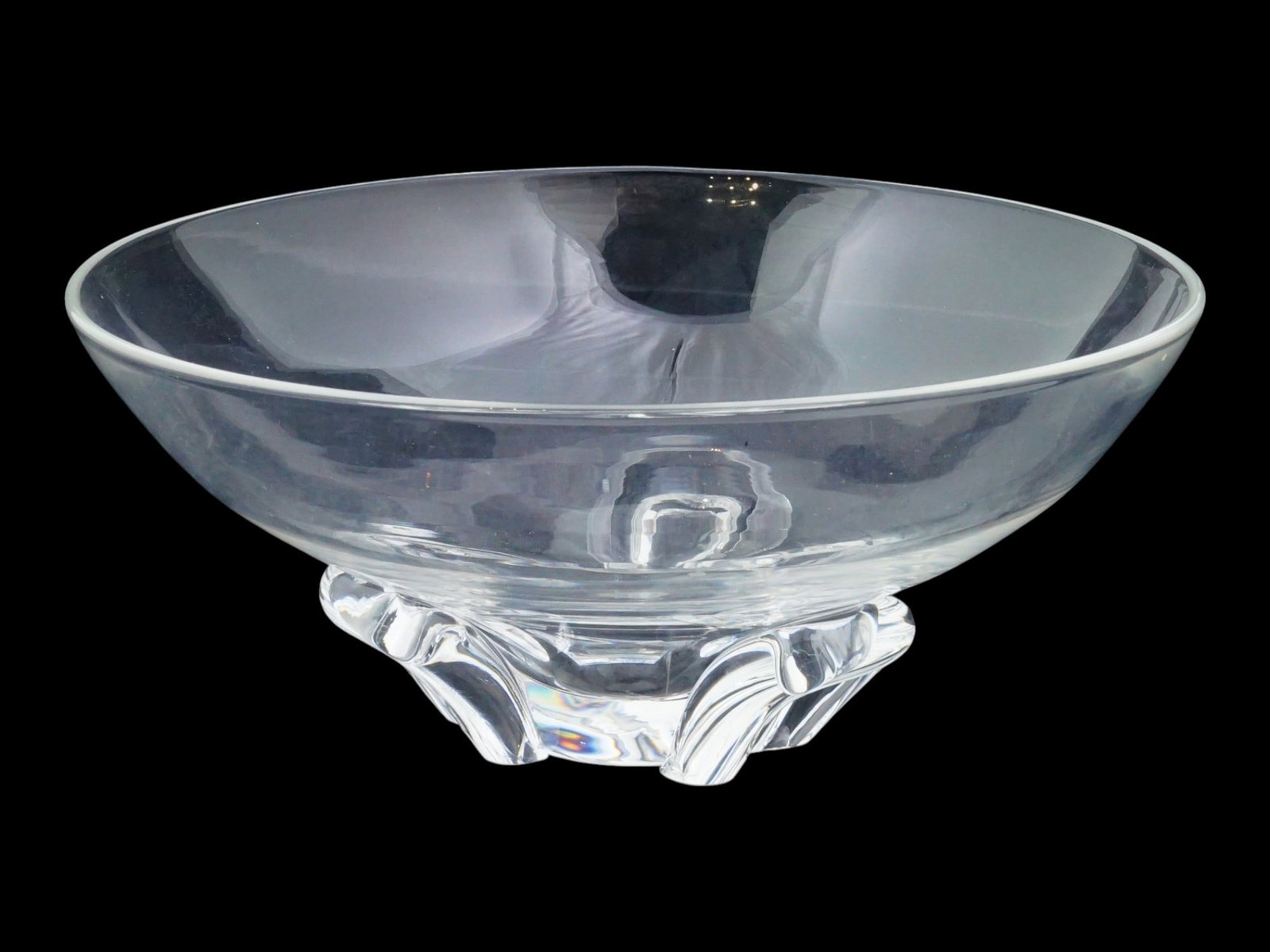 VINTAGE HANDBLOWN STEUBEN FLORET CRYSTAL GLASS BOWL (1 of 10)