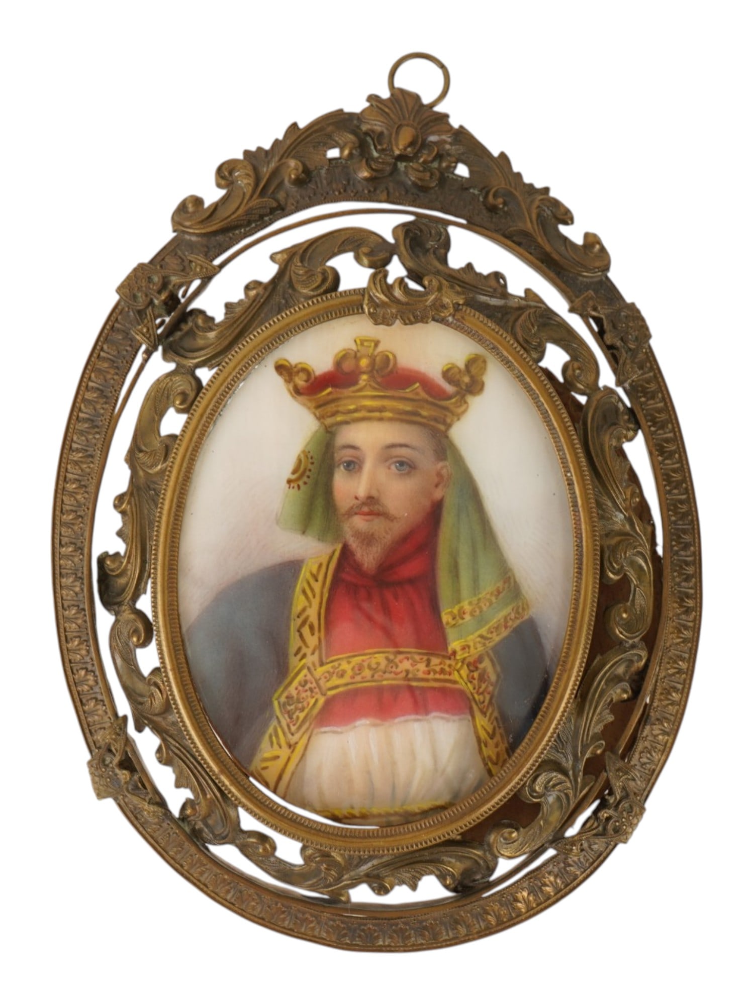 ANTIQUE KING HENRY IV PORTRAIT MINIATURE PAINTING (1 of 7)
