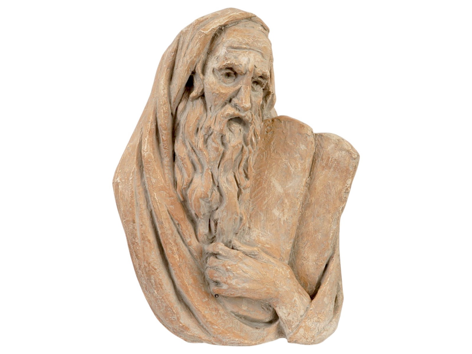 PLASTER SCULPTURE OF MOSES SIGNED (1 of 8)