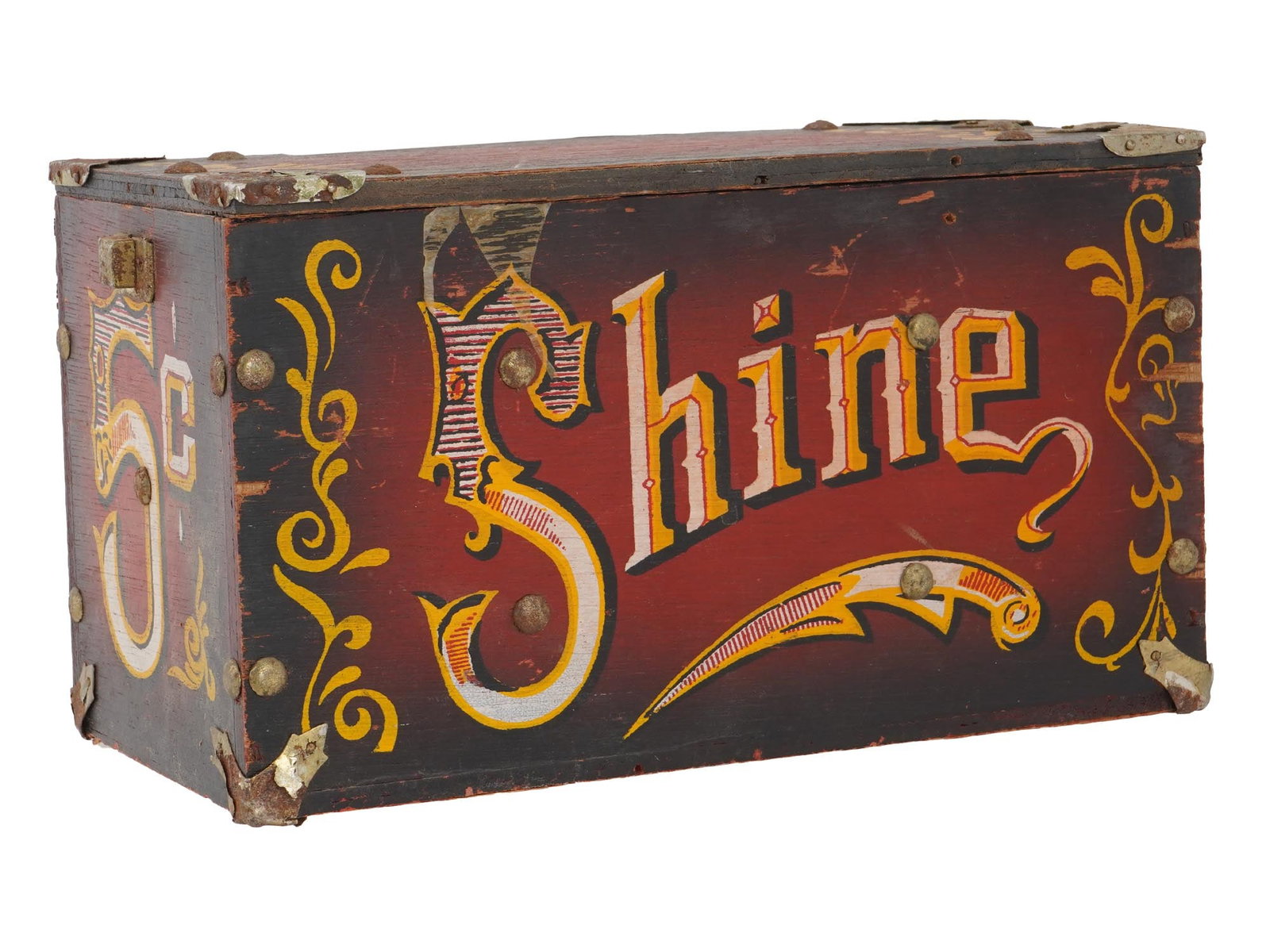 VINTAGE WOODEN SHOE SHINE BOX BY UCGC 1960S (1 of 9)