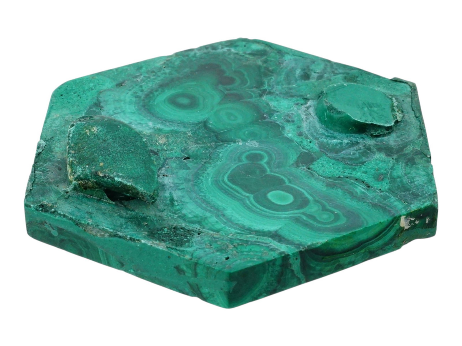 HEXAGONAL SHAPED COVERED MALACHITE STONE PILL BOX - 11