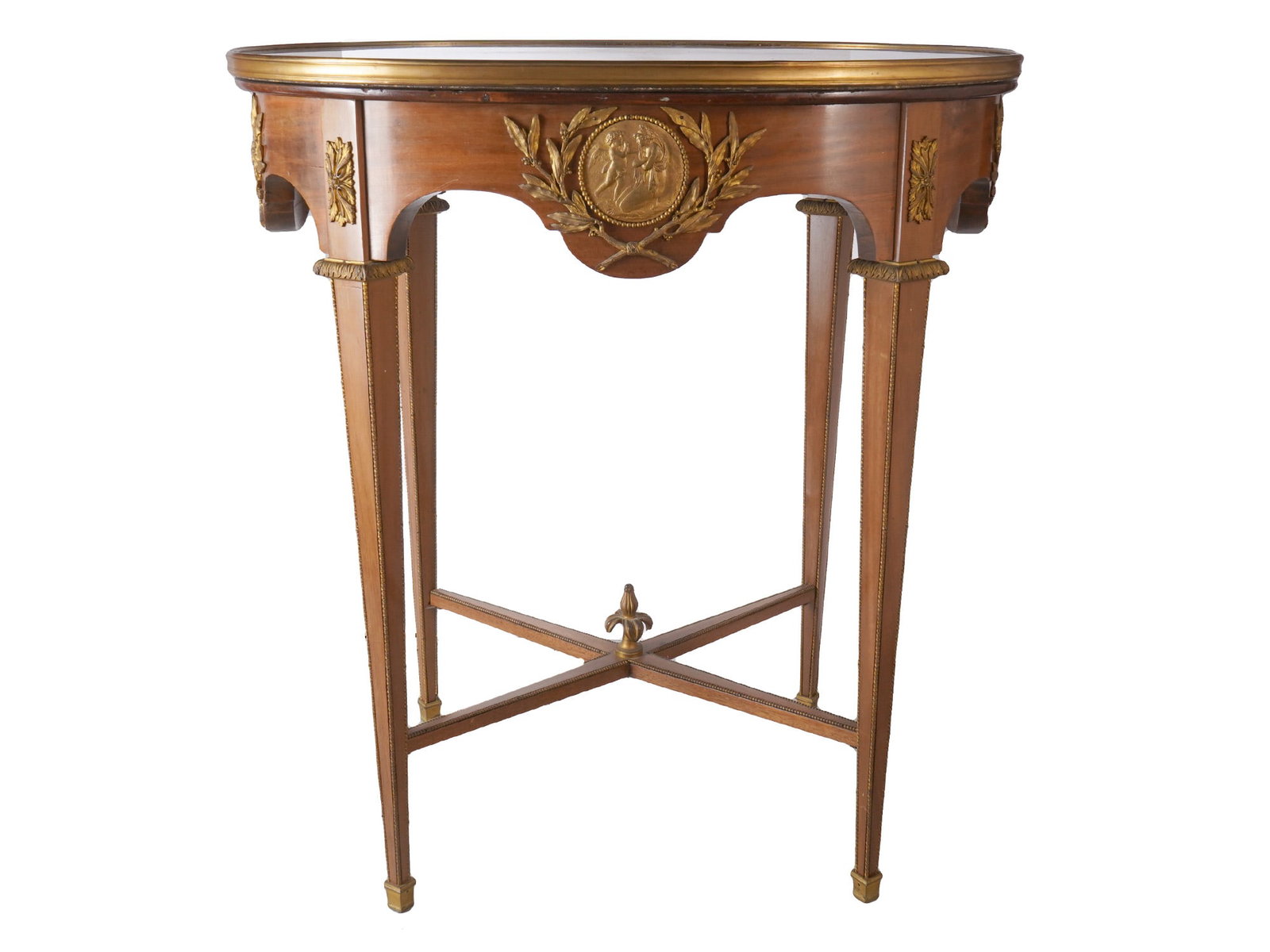 ANTIQUE LOUIS XVI STYLE MARBLE TOP GUERIDON SIDE TABLE (1 of 10)