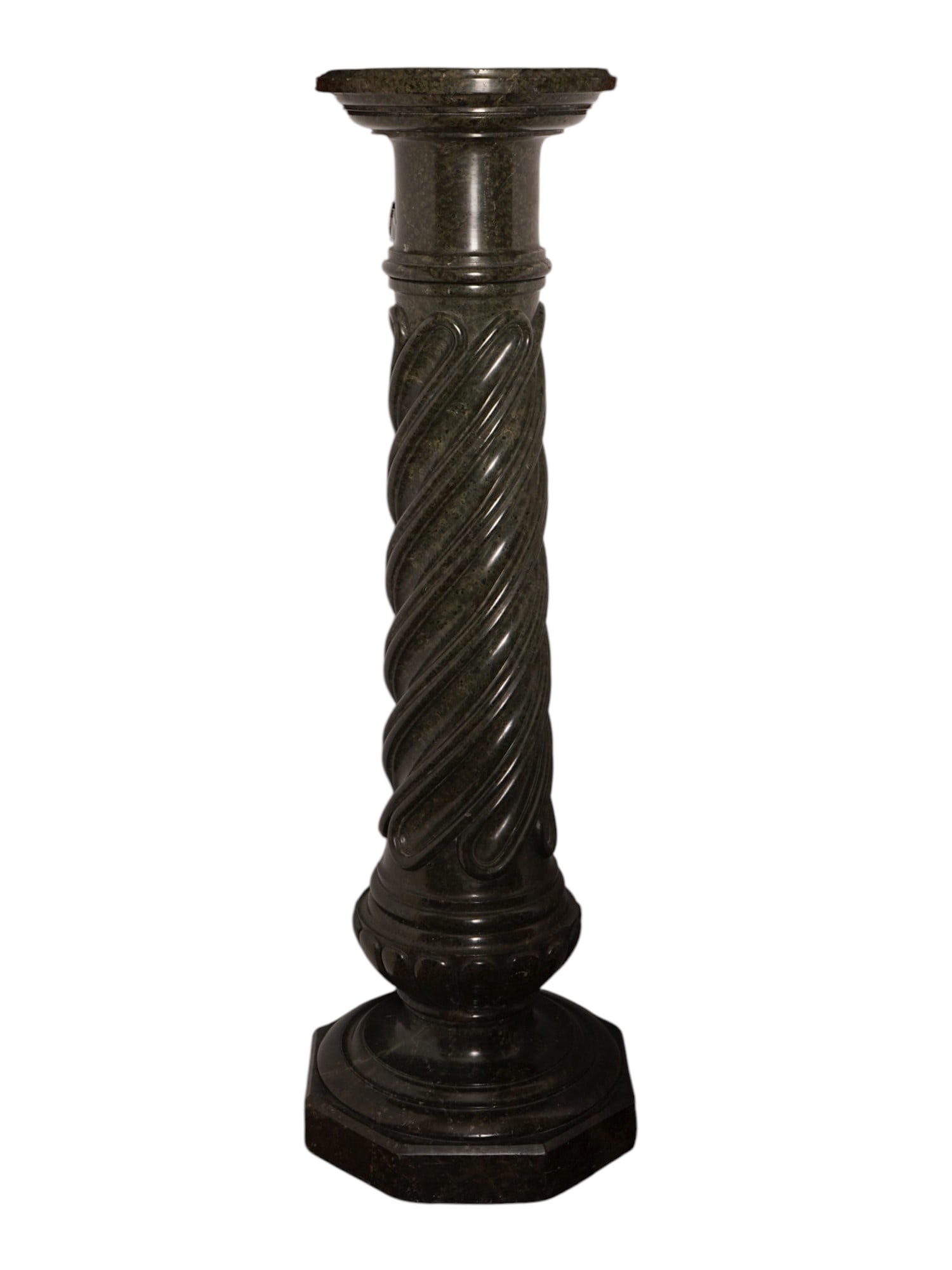 FRENCH NAPOLEON STYLE CARVED DARK STONE PEDESTAL (1 of 5)