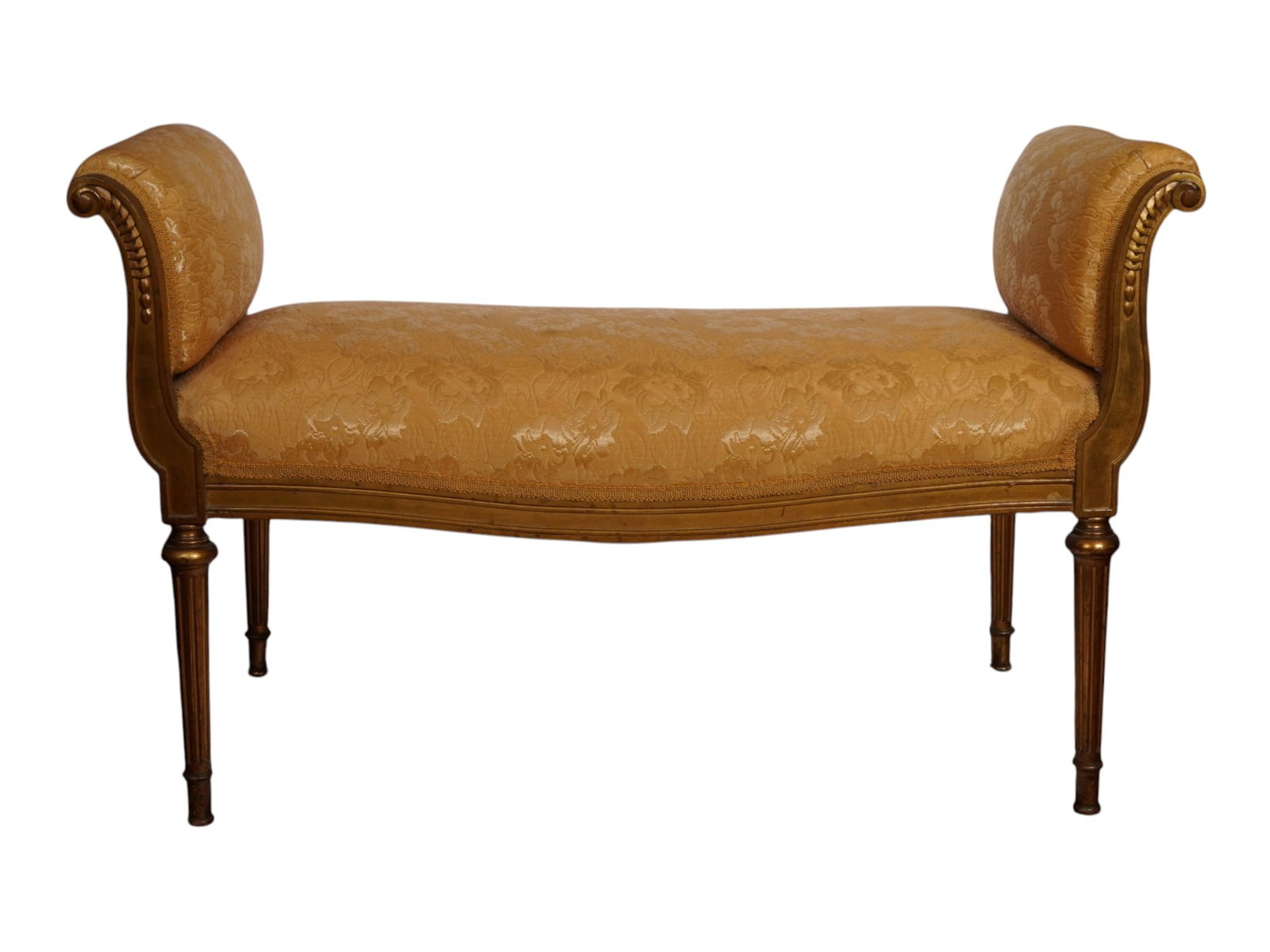 ANTIQUE FRENCH REGENCY STYLE UPHOLSTERED WINDOW BENCH (1 of 11)