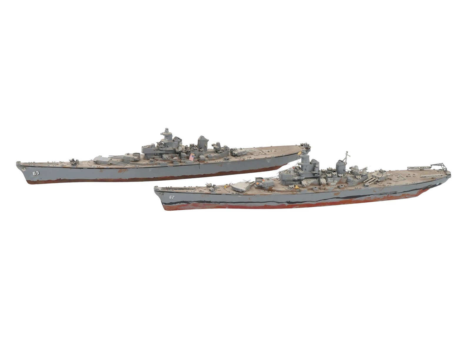 TWO VINTAGE PLASTIC MODELS OF WWII ERA BATTLESHIPS (1 of 8)