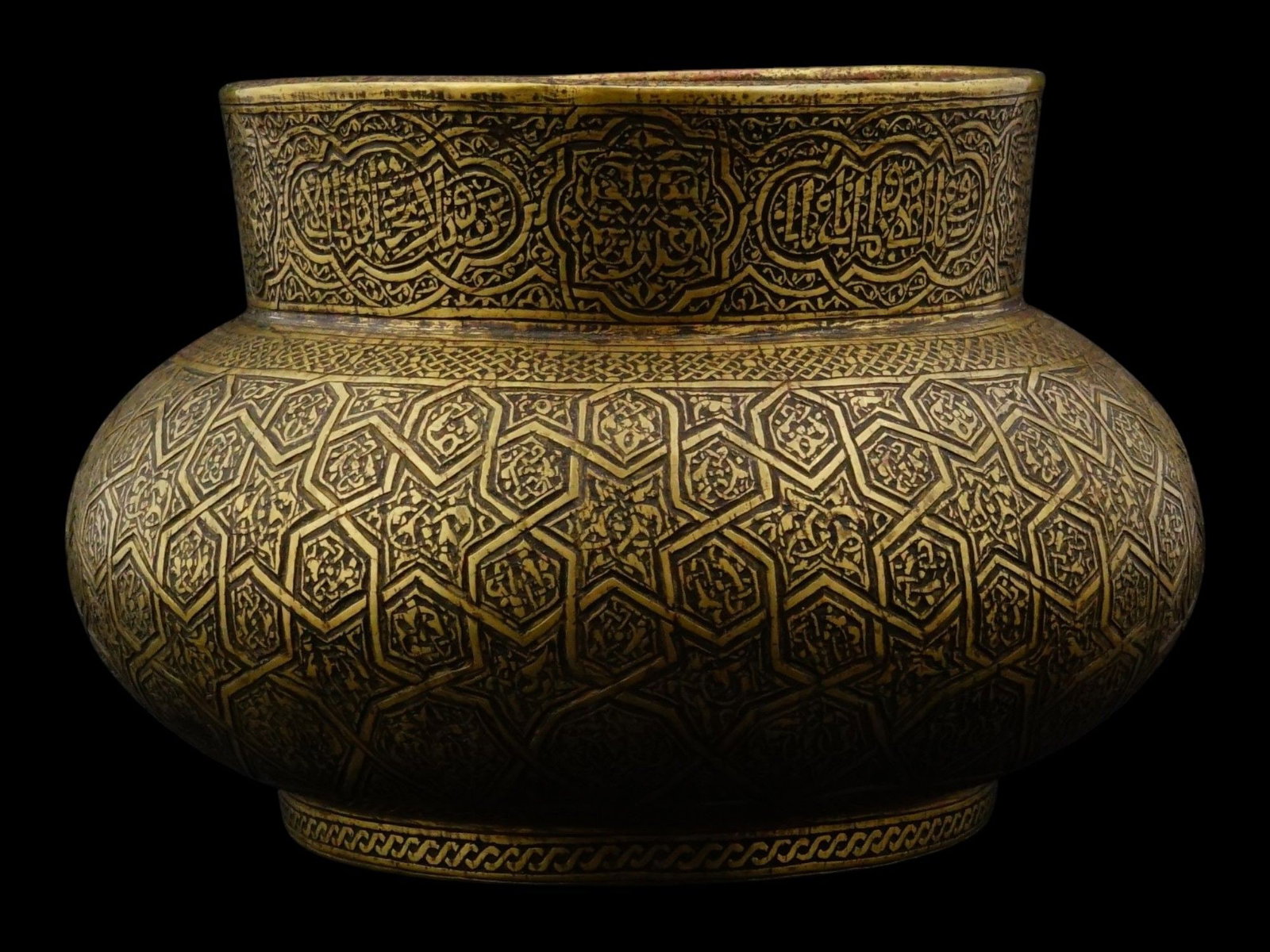 MID 19TH CEN ISLAMIC SPANISH CALLIGRAPHY BRONZE VASE (1 of 8)