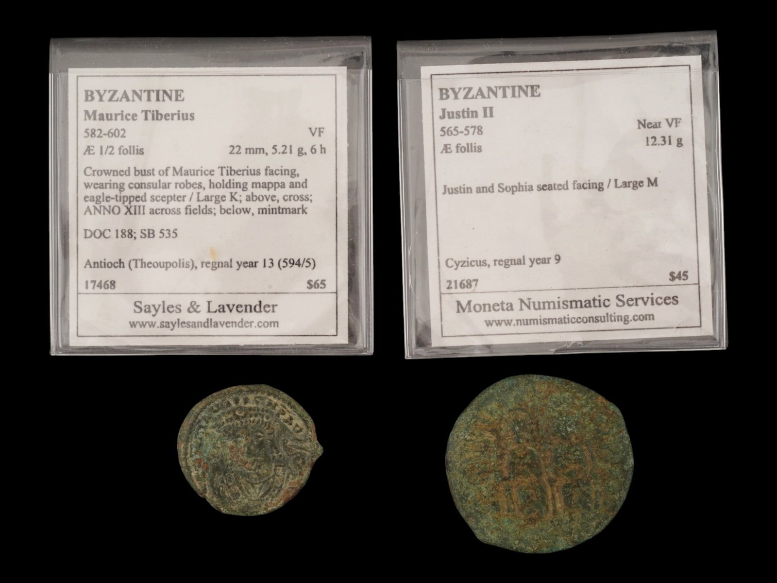 LOT OF ANCIENT BYZANTINE EMPIRE BRONZE FOLLIS COINS (1 of 3)