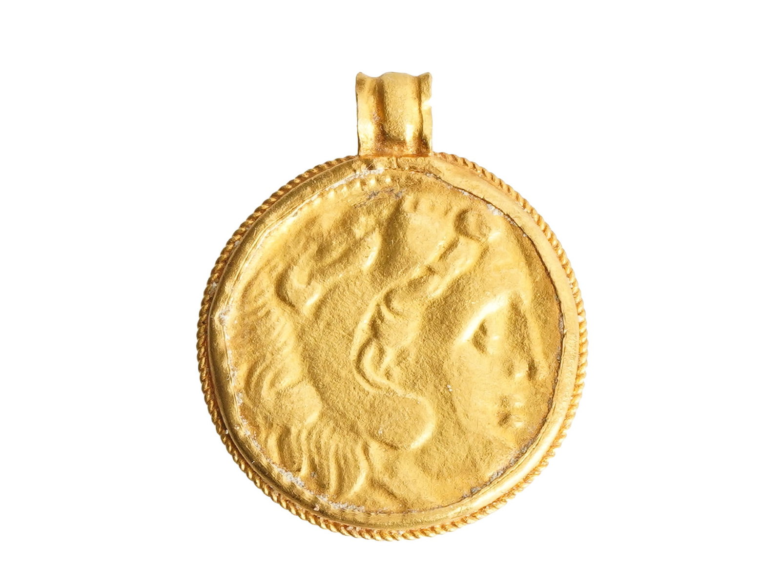 ANCIENT GREEK GOLD ALEXANDER THE GREAT COIN PENDANT (1 of 3)