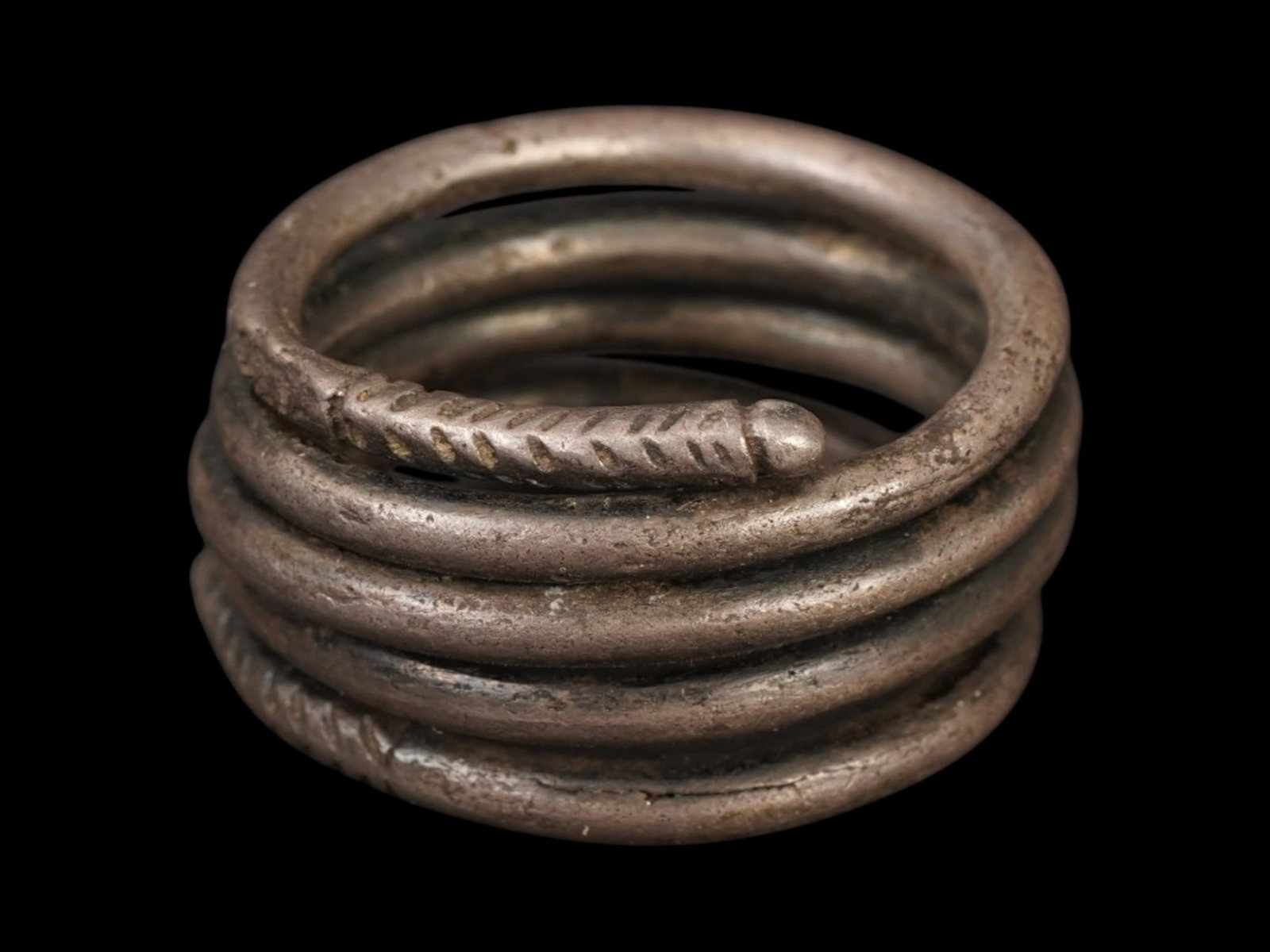 ANCIENT NEAR EASTERN SILVER RING IN THE FORM OF A SNAKE (1 of 7)