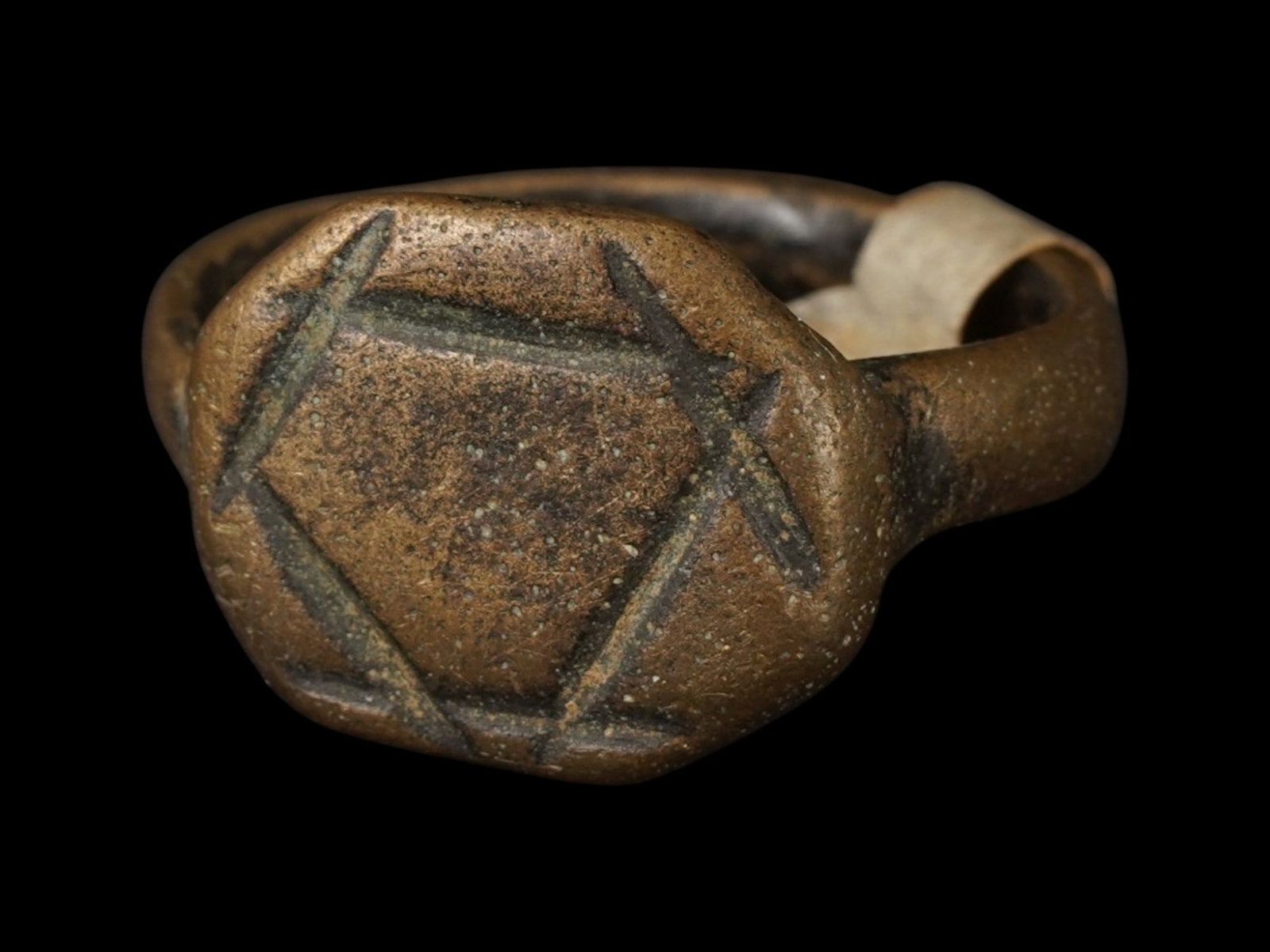ANCIENT JUDAICA ROMAN BRONZE STAR OF DAVID AMULET (1 of 7)