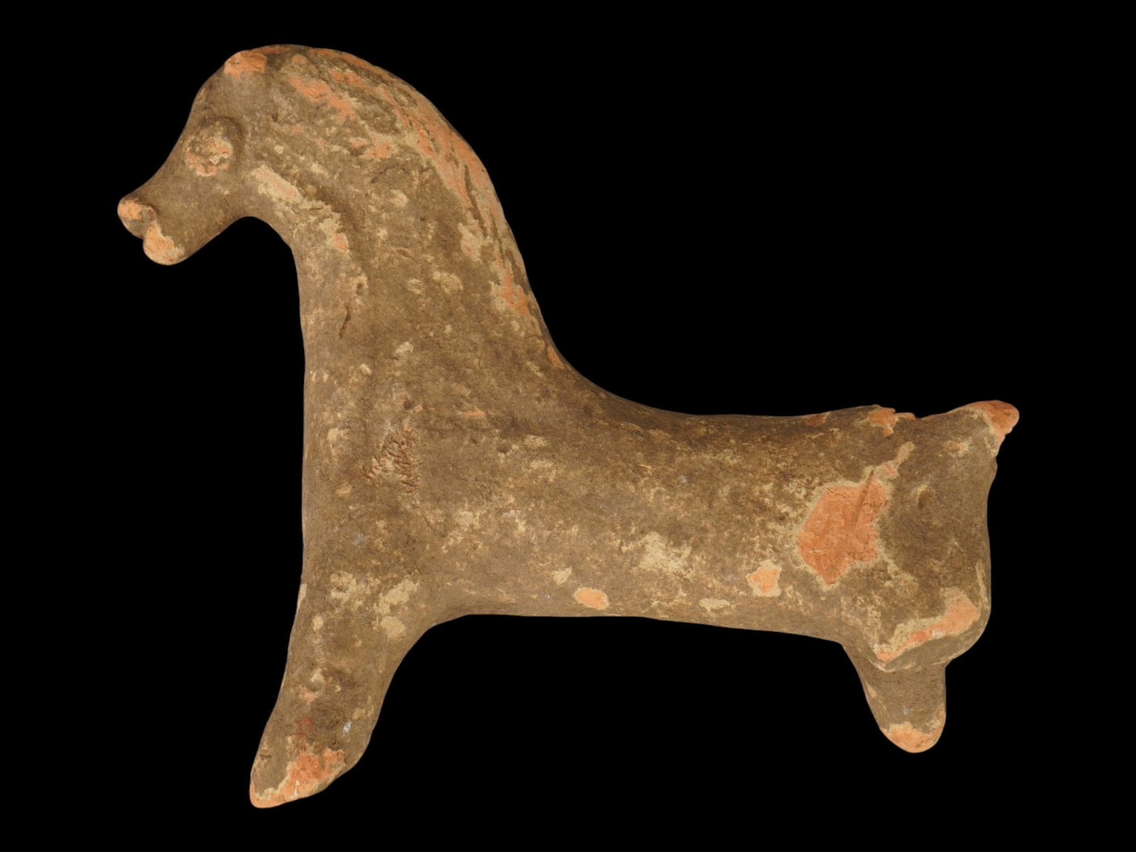 ANCIENT GREEK ARCHAIC TERRACOTTA FIGURE OF A HORSE (1 of 5)
