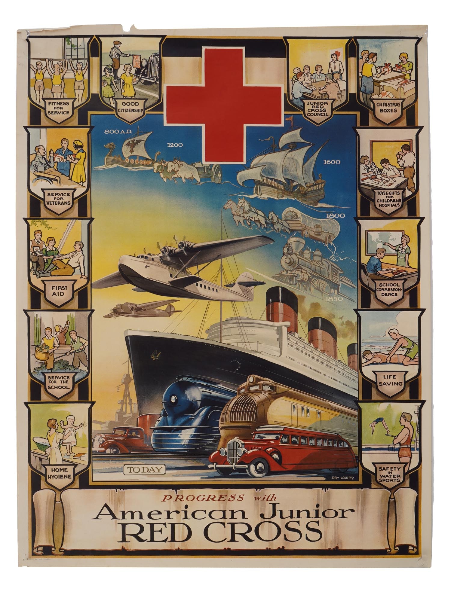 VINTAGE AMERICAN JUNIOR RED CROSS ADVERTISING POSTER (1 of 7)