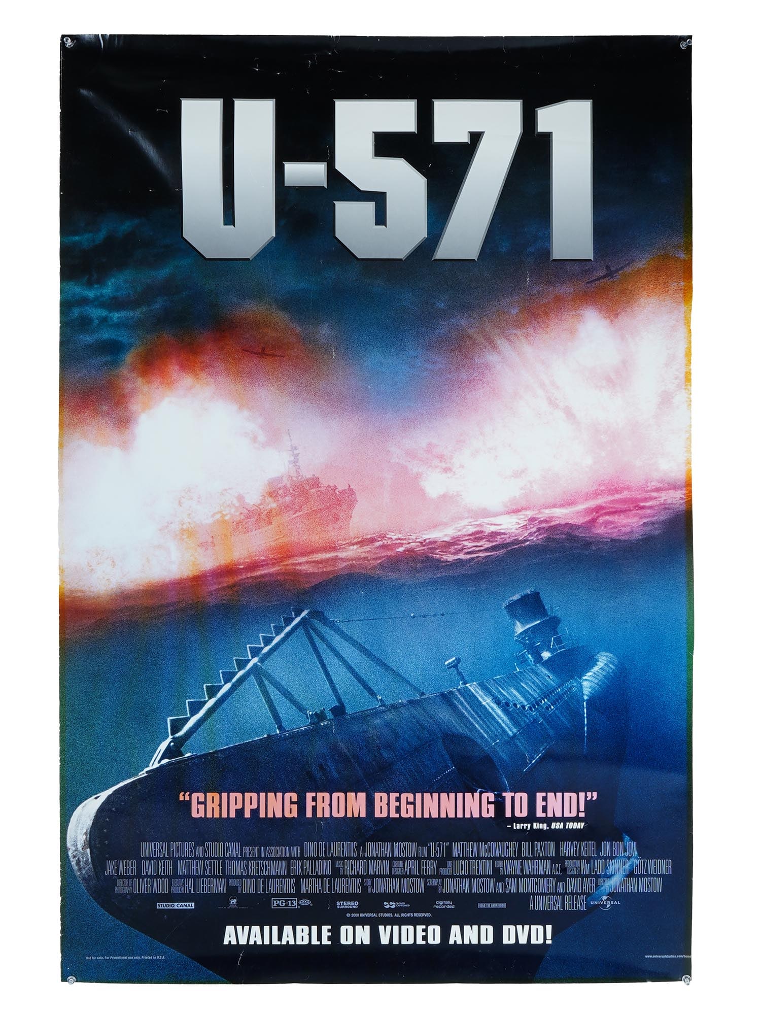 ORIGINAL AMERICAN U 571 MOVIE POSTER FROM 2000 (1 of 6)