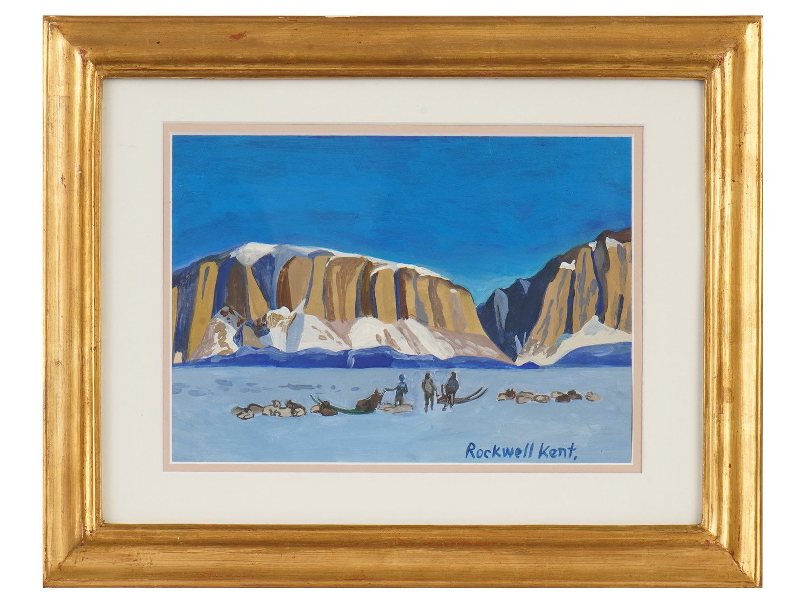 CONTEMPORARY TEMPERA PAINTING SIGNED ROCKWELL KENT (1 of 6)