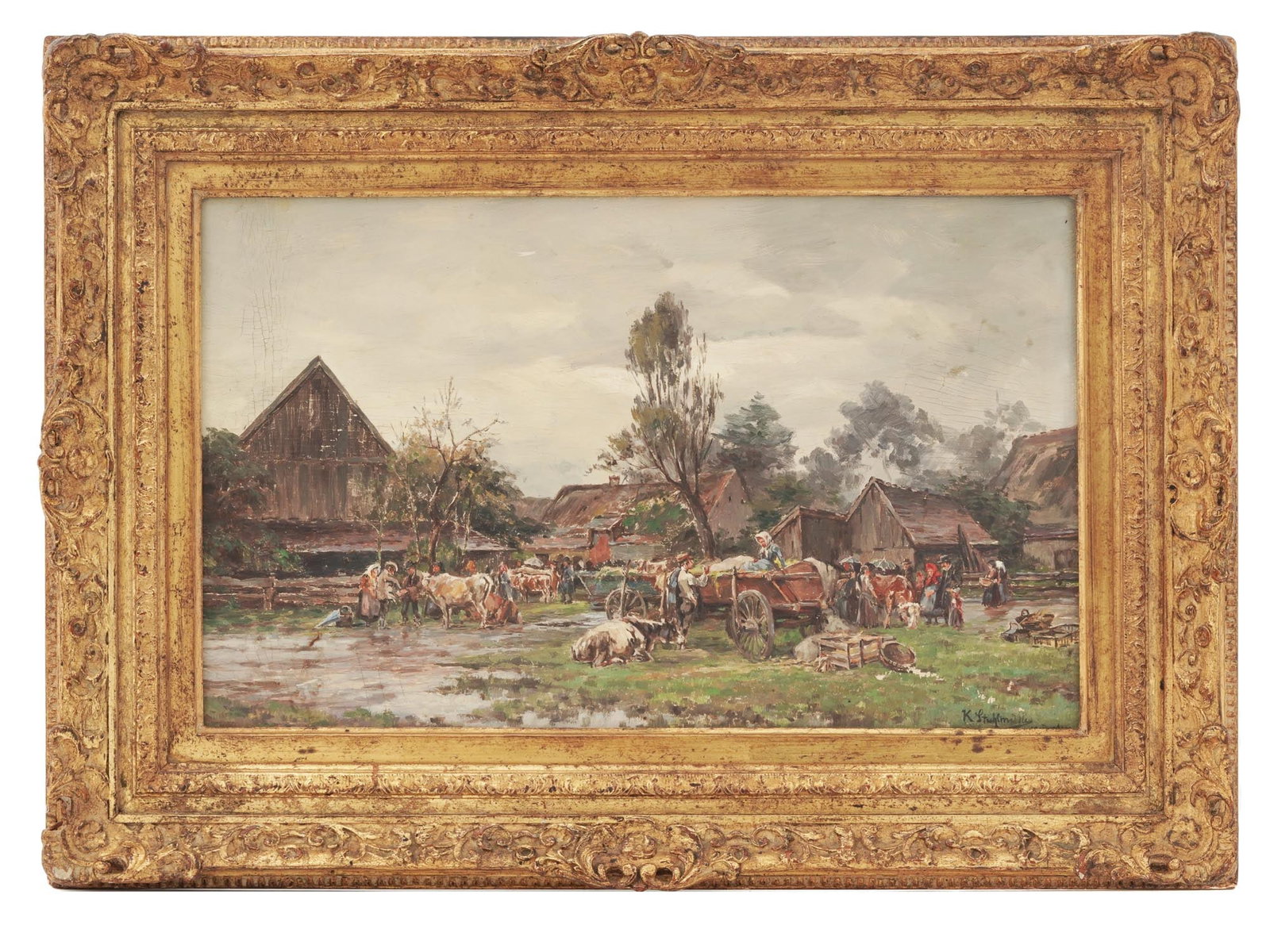 ANTIQUE GERMAN OIL PAINTING BY KARL STUHLMULLER (1 of 7)