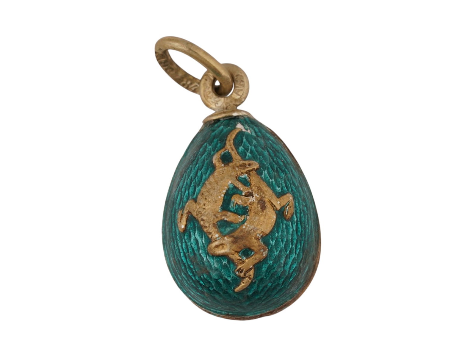 RUSSIAN GILT SILVER GUILLOCHE ENAMEL EASTER EGG PENDANT (1 of 6)