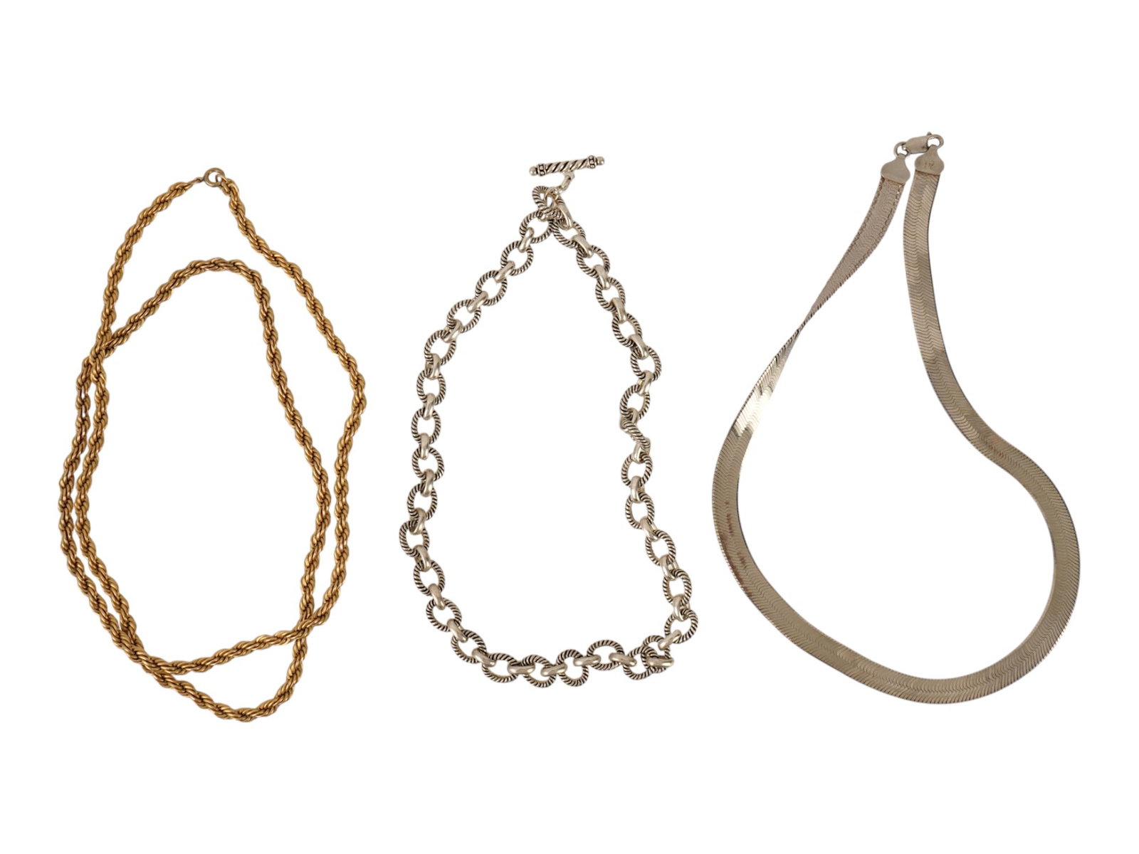 LOT OF VINTAGE STERLING SILVER CHAIN NECKLACES (1 of 9)