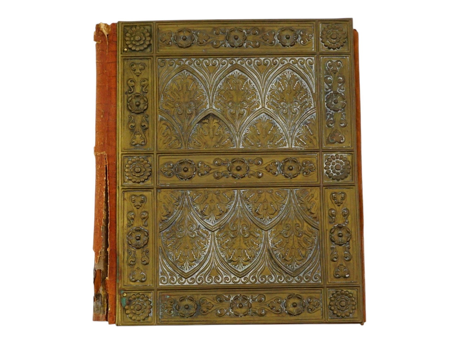 ANTIQUE NOTEBOOK WITH BRASS AND LEATHER COVER (1 of 13)