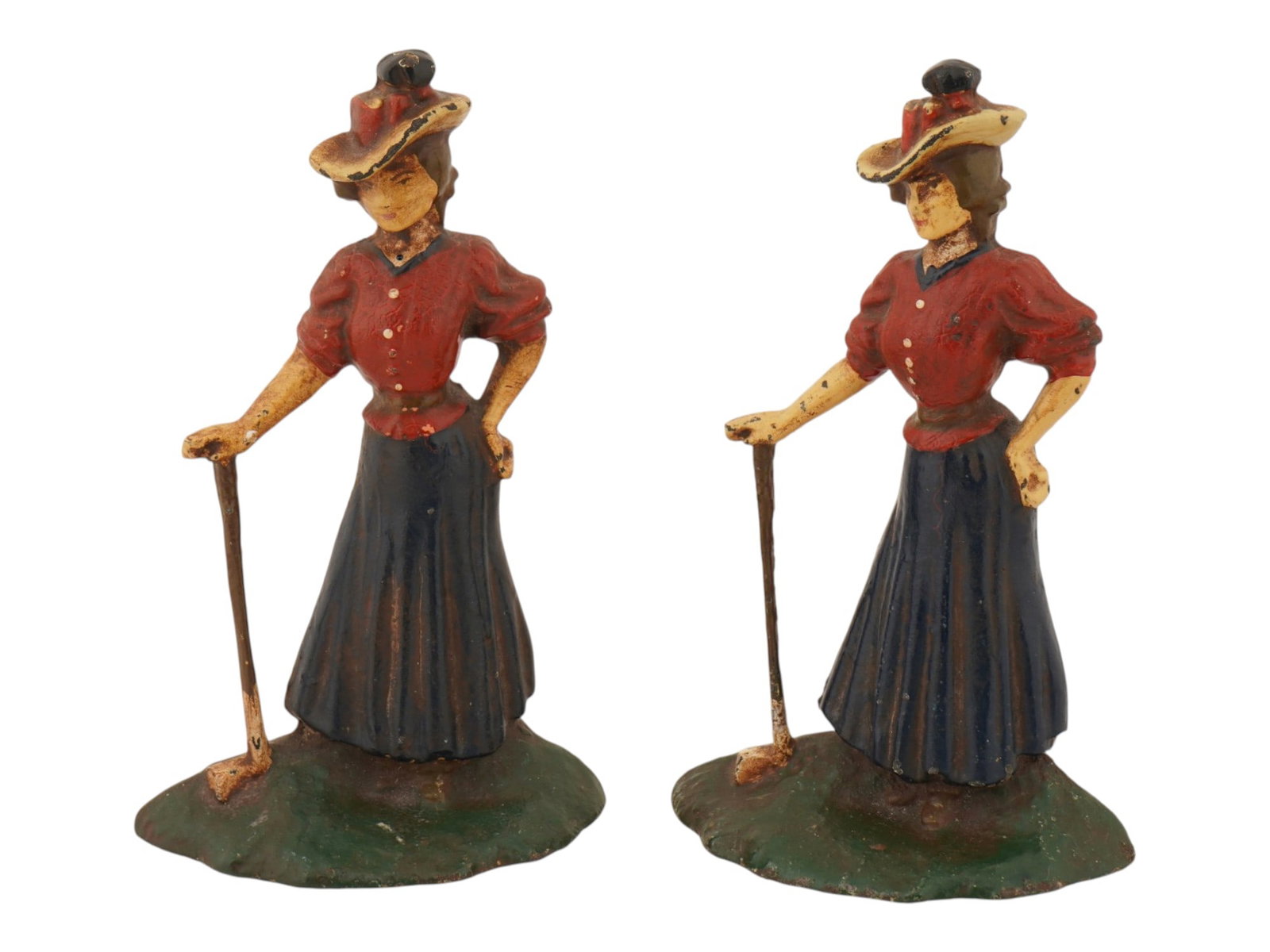 PAIR OF VINTAGE CAST IRON WOMEN GOLFERS DOOR STOPPERS (1 of 7)