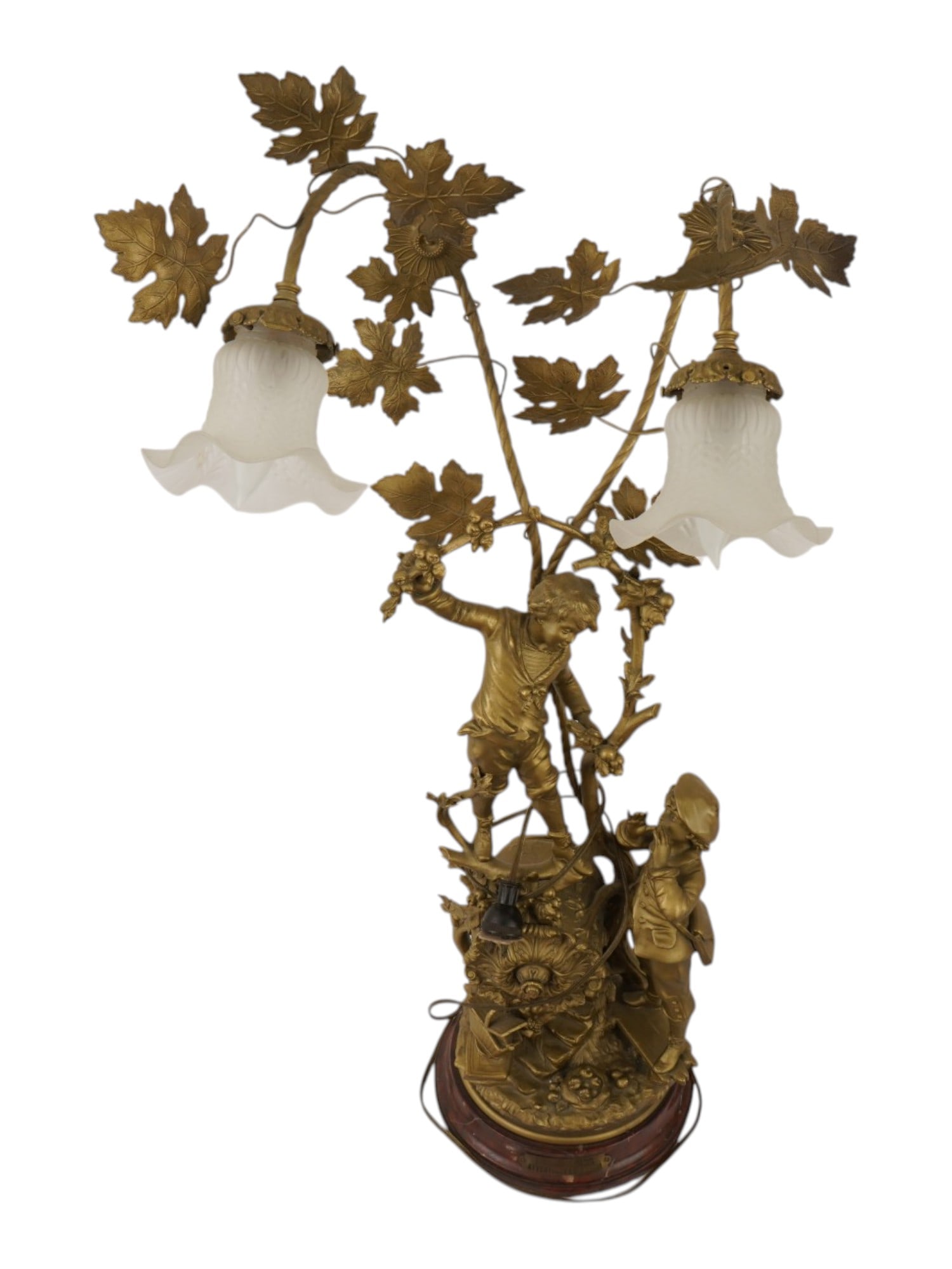 ANTIQUE FRENCH AUGUSTE MOREAU FIGURAL TABLE LAMP (1 of 12)