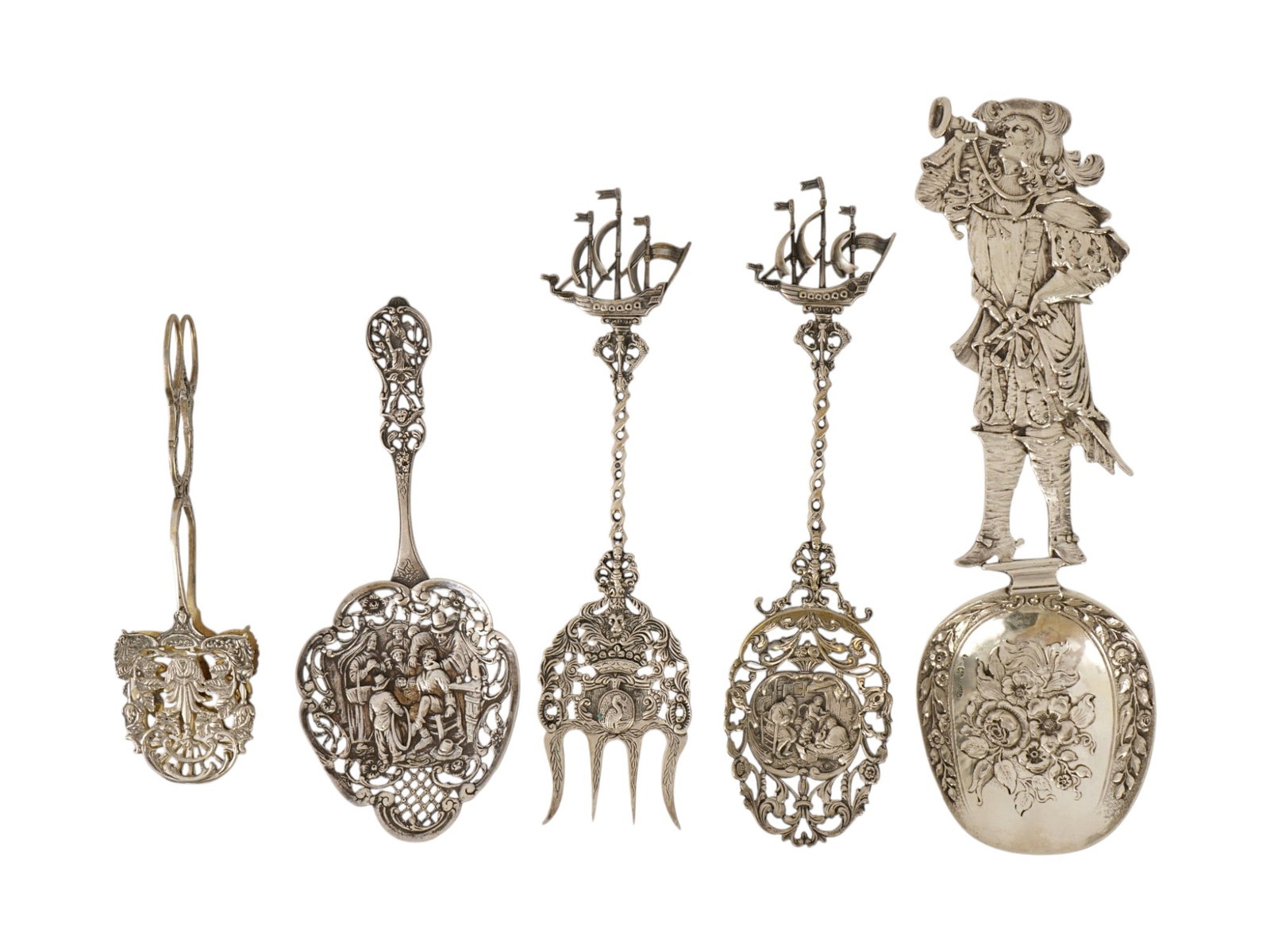 COLLECTION OF REPOUSSE SILVER PLATED SERVING PIECES (1 of 6)