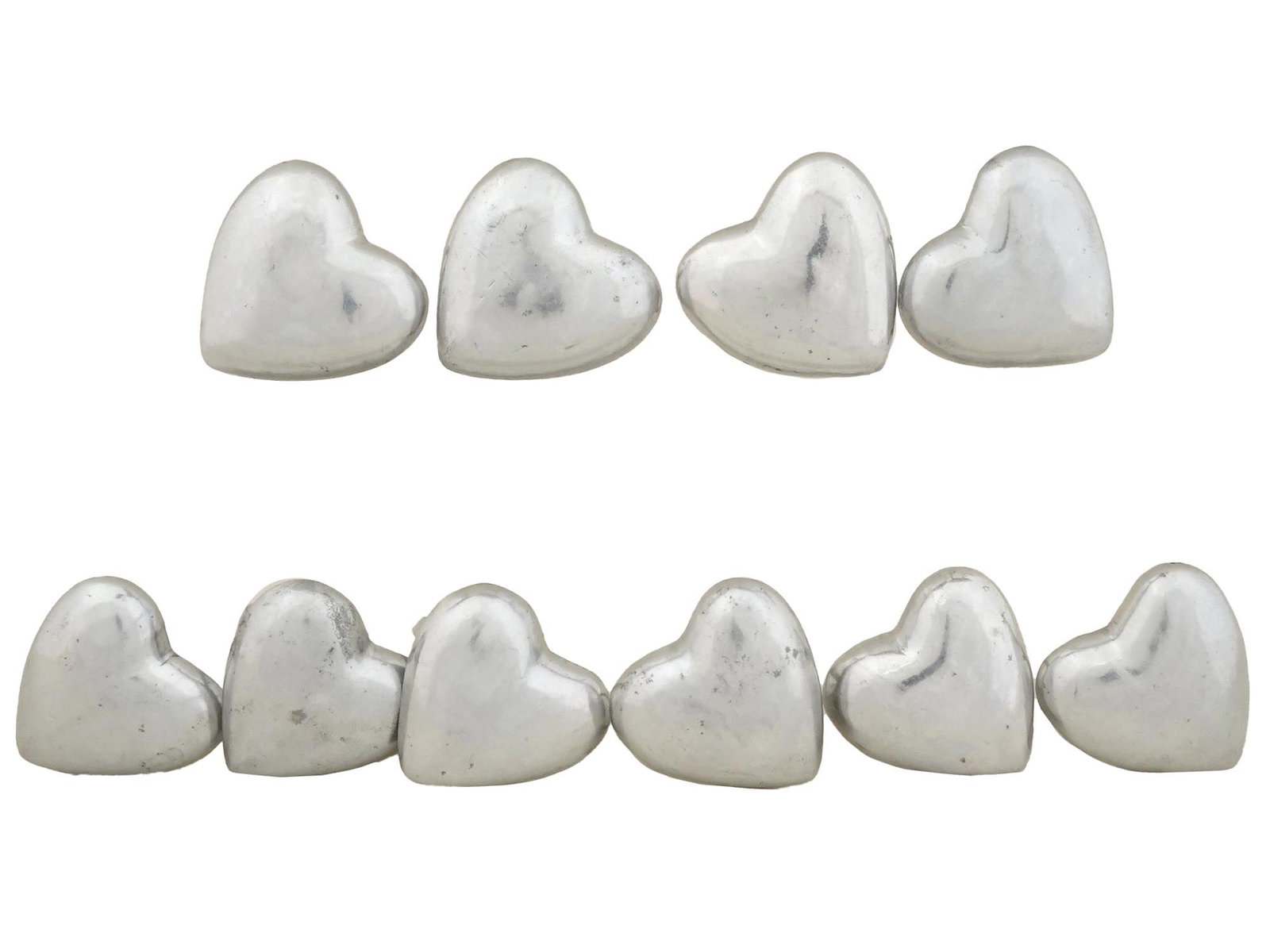 SET OF TEN VINTAGE HEART SHAPED METAL NAPKIN RINGS (1 of 3)