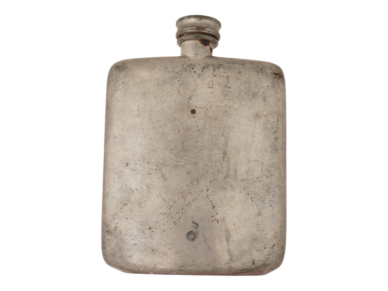 ENGLISH DUNHILL RECTANGULAR PLATED FLASK MARKED: A Dunhill hip flask is of curved rectangular form, crafted from plated metal and manufactured in England. The base is stamped with the manufacturers mark, Made in England, numbered and impressed hallm
