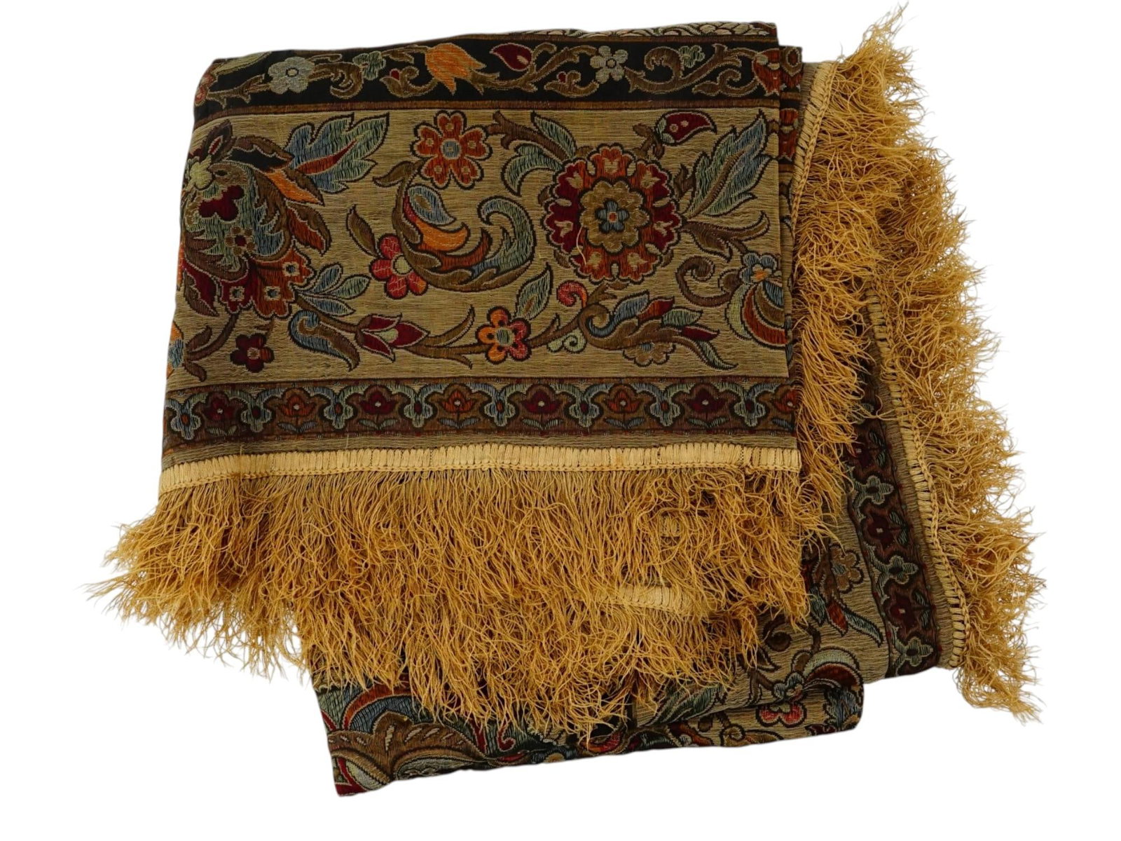 ORIENTAL DESIGN SQUARE WOVEN TAPESTRY TABLE COVER (1 of 5)