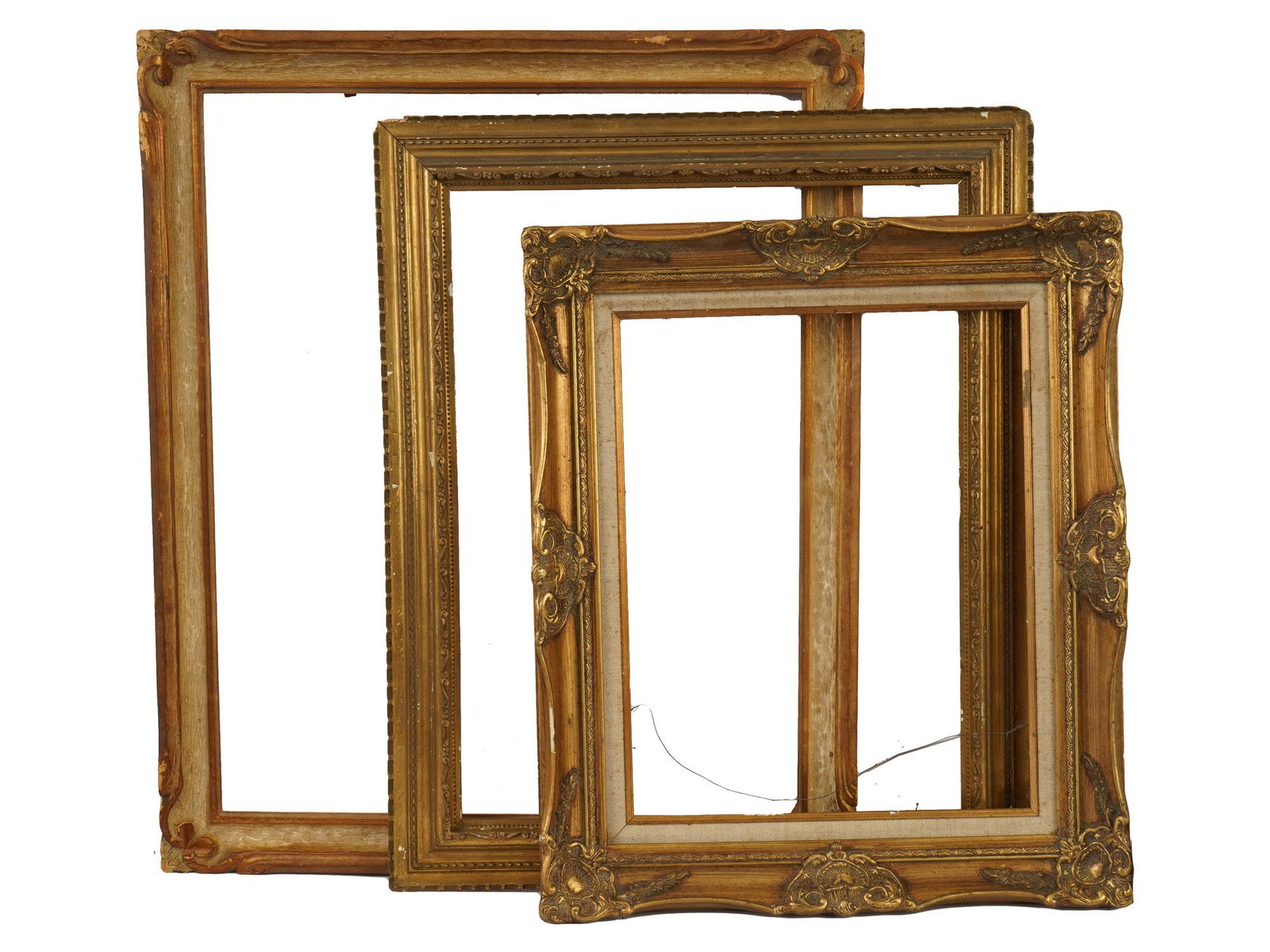 COLLECTION OF THREE RECTANGULAR GILDED WOODEN FRAMES (1 of 8)