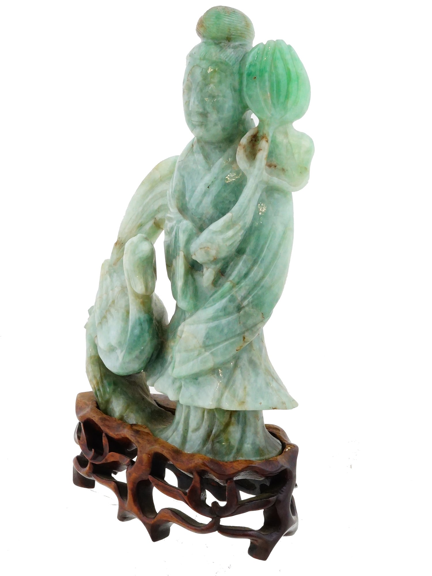 CHINESE HAND CARVED JADE STATUETTE OF GODDESS MAGU (1 of 9)