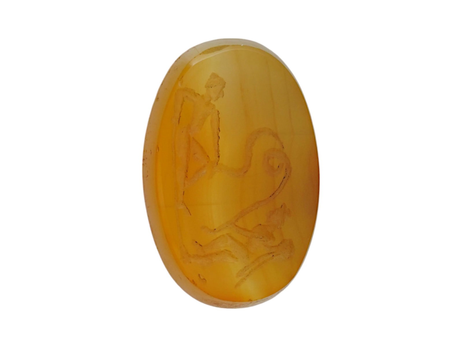 ANCIENT ROMAN STYLE ENGRAVED GOD AGATE INTAGLIO (1 of 4)