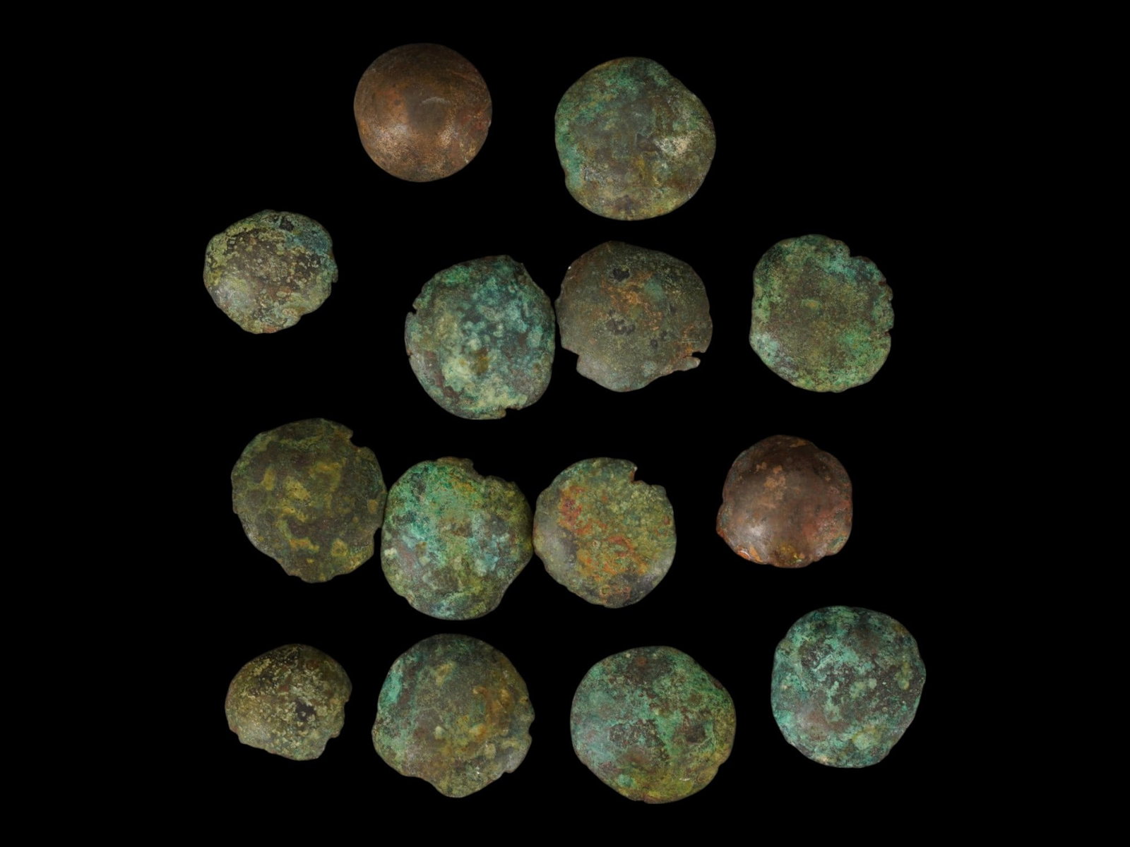 ANCIENT ROMAN OFFICERS INLAID GILDED BRONZE BUTTONS (1 of 4)