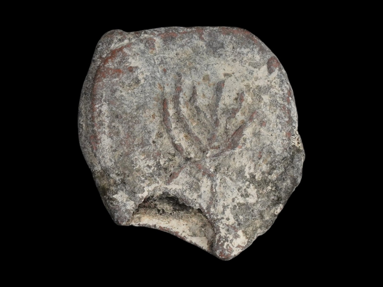 ANCIENT ROMAN JUDAICA MENORAH LEAD SEAL 100 TO 300 AD (1 of 4)