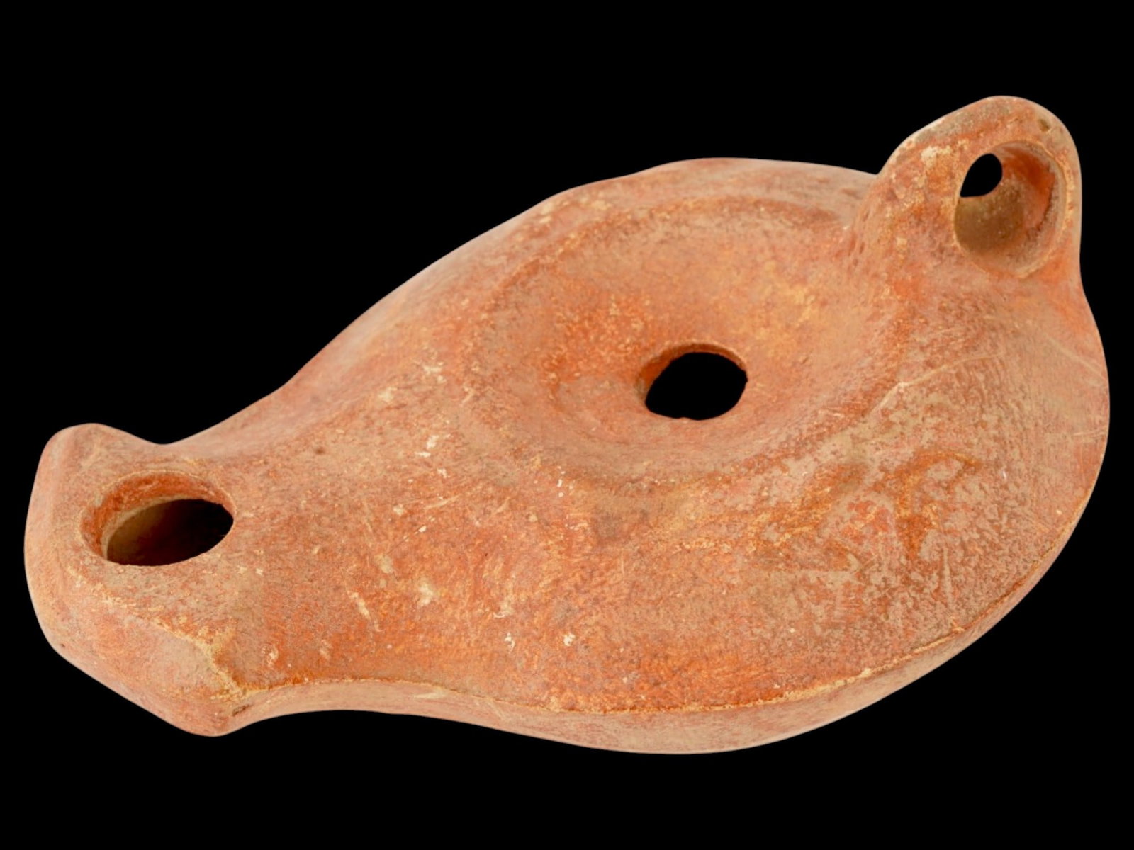 ANCIENT ROMAN TERRACOTTA OIL LAMP 100 TO 300 AD (1 of 7)